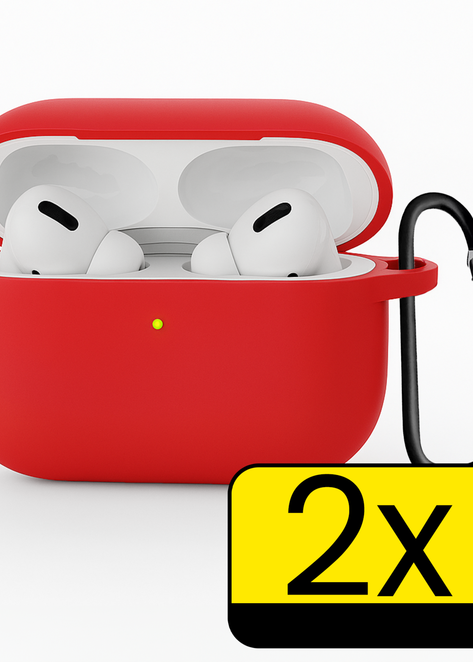 LUQ LUQ AirPods Pro 3 Hoesje - Rood - 2 PACK