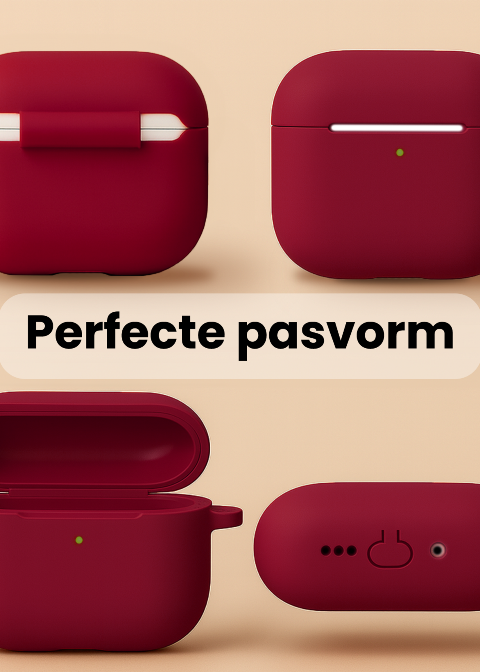 LUQ LUQ AirPods Pro 3 Hoesje - Wijnrood - 2 PACK