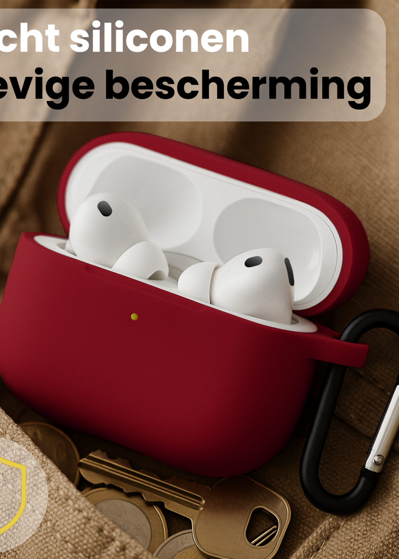 LUQ LUQ AirPods Pro 3 Hoesje - Wijnrood - 2 PACK