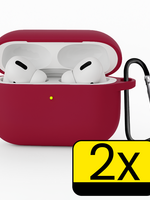 LUQ LUQ AirPods Pro 3 Hoesje - Wijnrood - 2 PACK