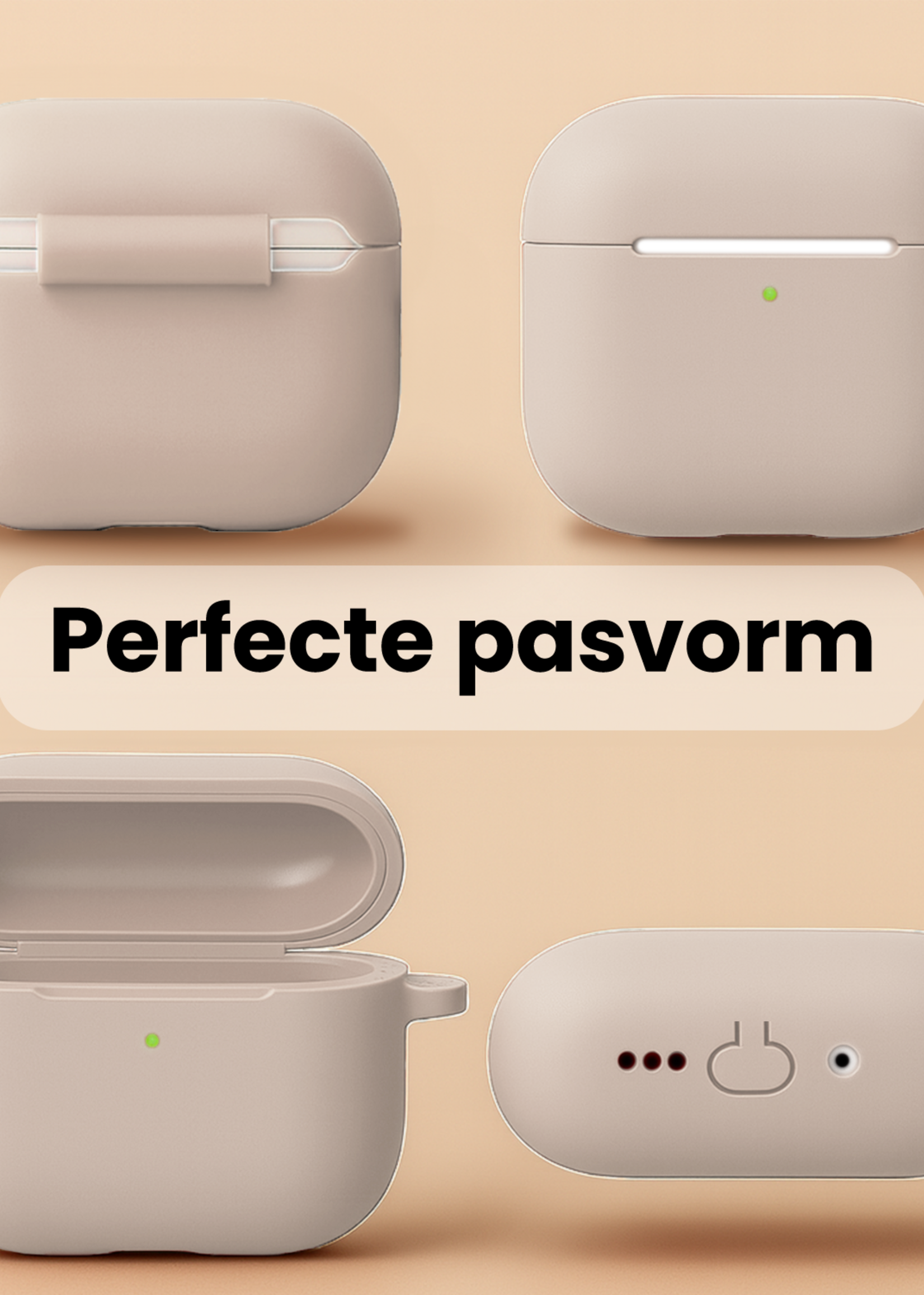 LUQ LUQ AirPods Pro 3 Hoesje - Zand - 2 PACK