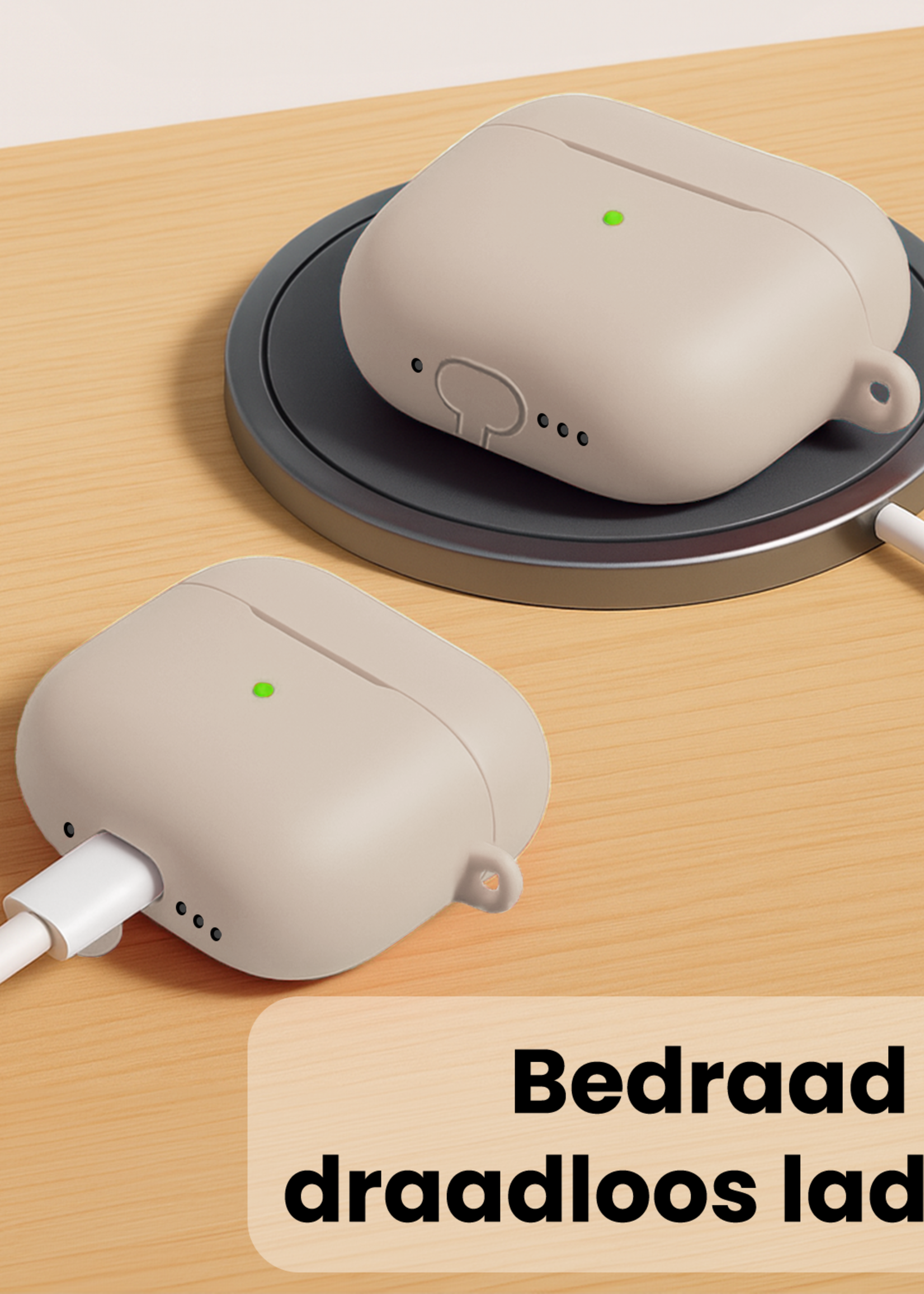 LUQ LUQ AirPods Pro 3 Hoesje - Zand - 2 PACK