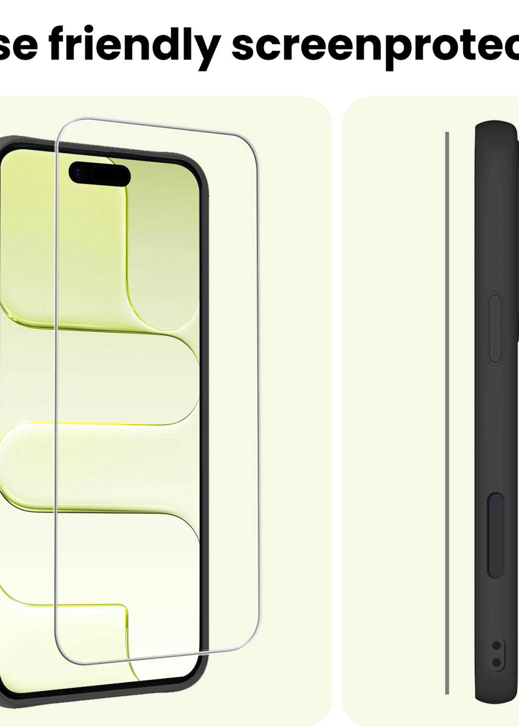 LUQ LUQ iPhone Air Screenprotector Glas Met Dichte Notch