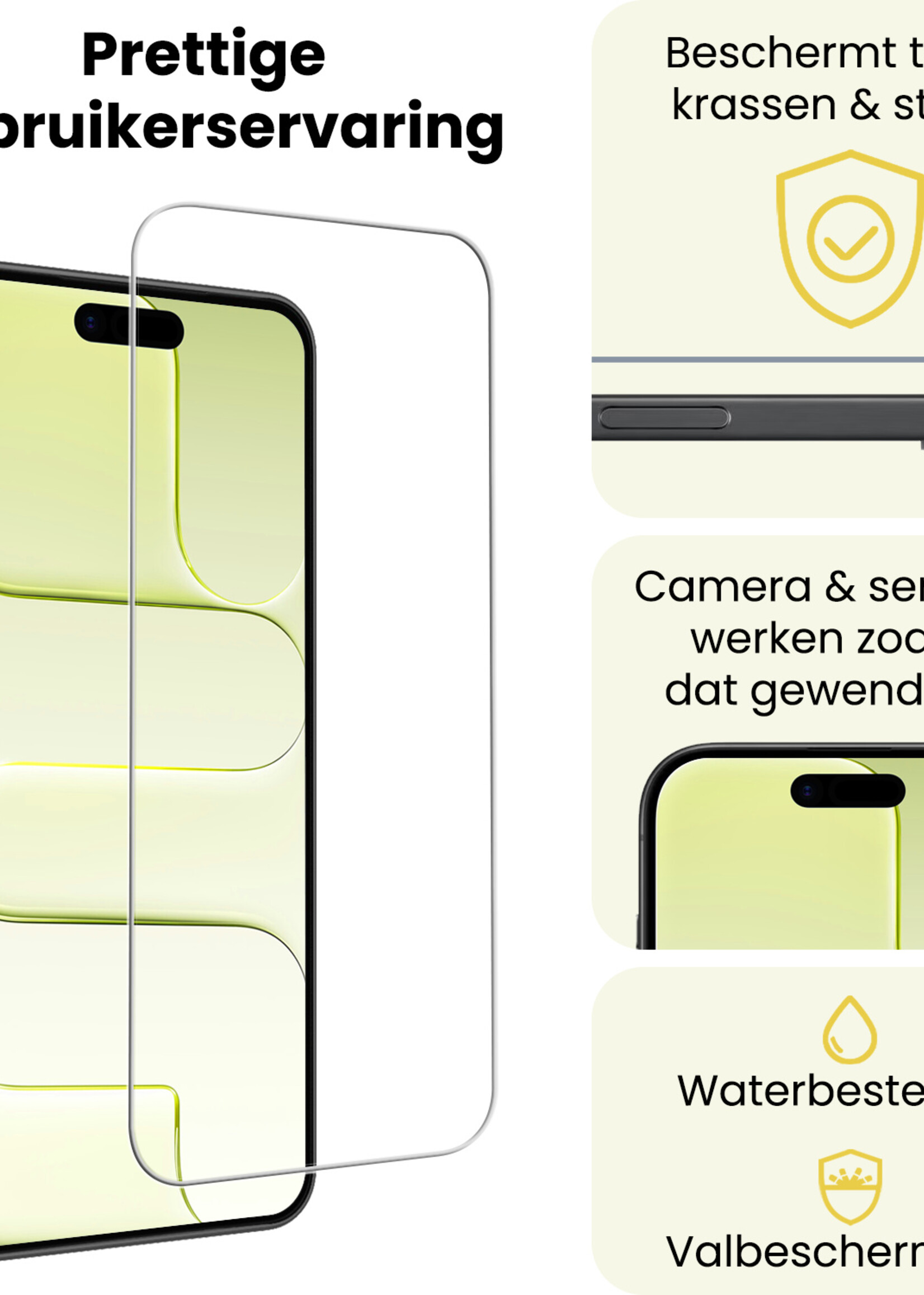 LUQ LUQ iPhone Air Screenprotector Glas Met Dichte Notch - 2 PACK