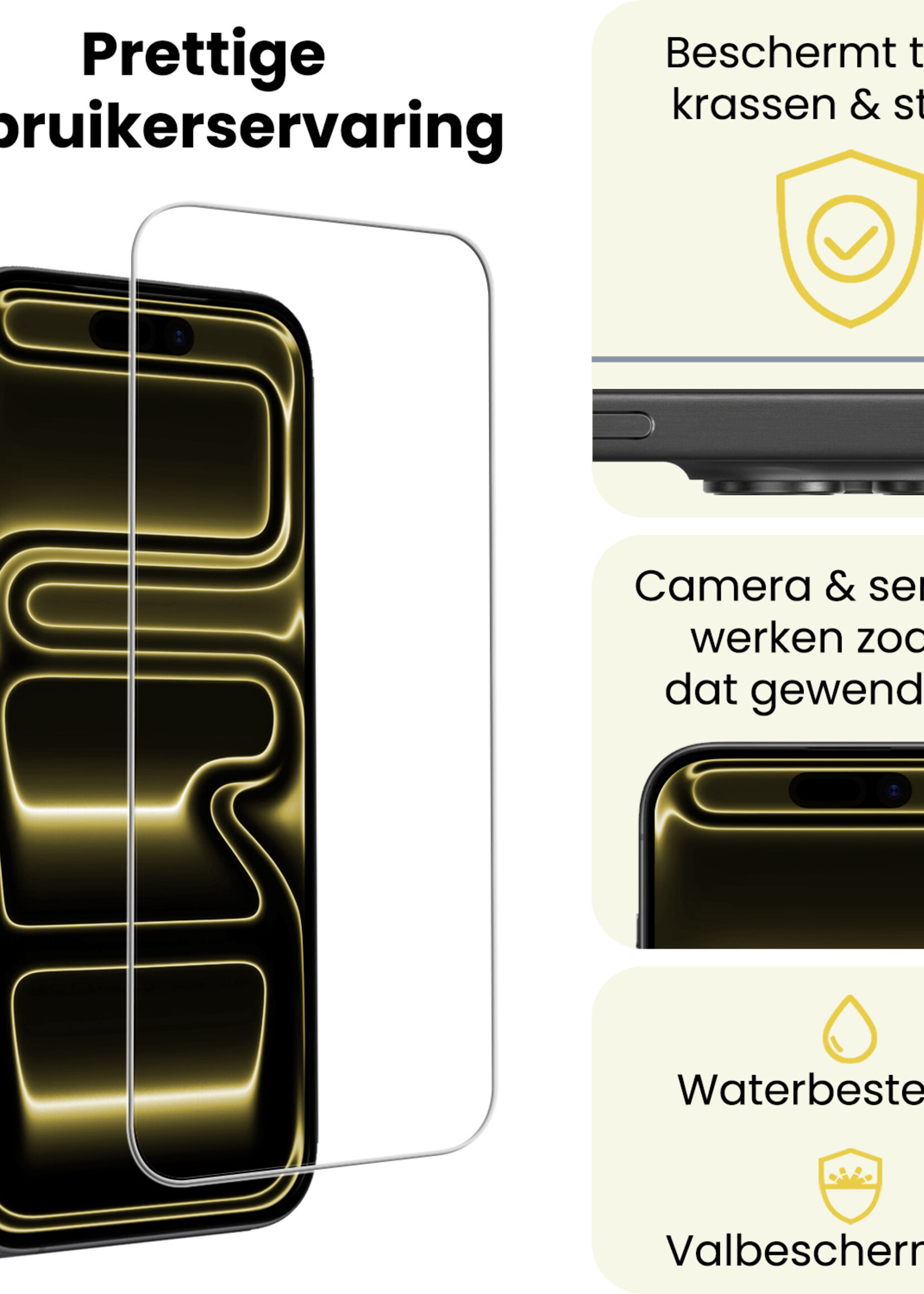 LUQ LUQ iPhone 17 Pro Max Screenprotector Glas Met Dichte Notch