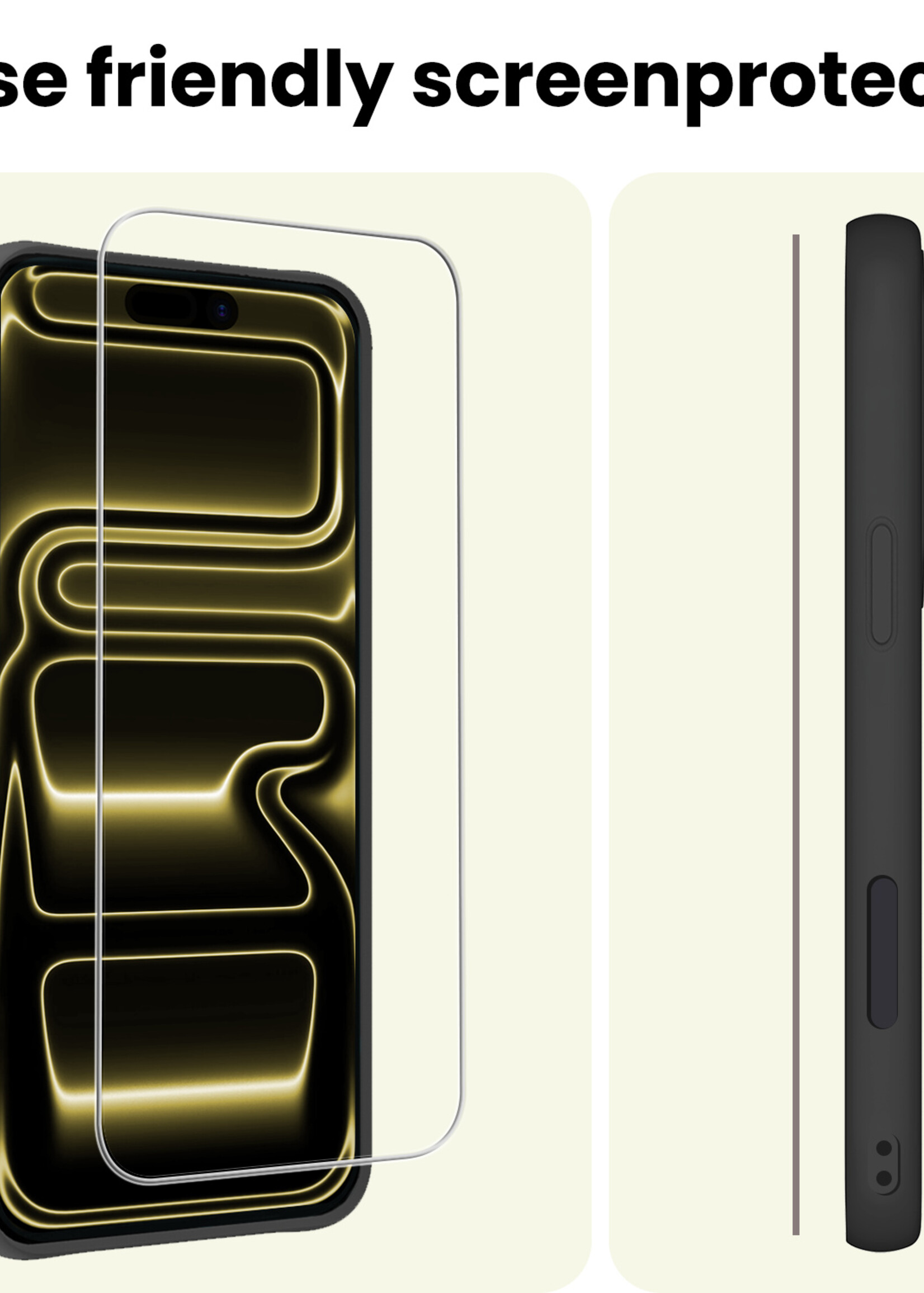 LUQ LUQ iPhone 17 Pro Max Screenprotector Glas Met Dichte Notch - 3 PACK