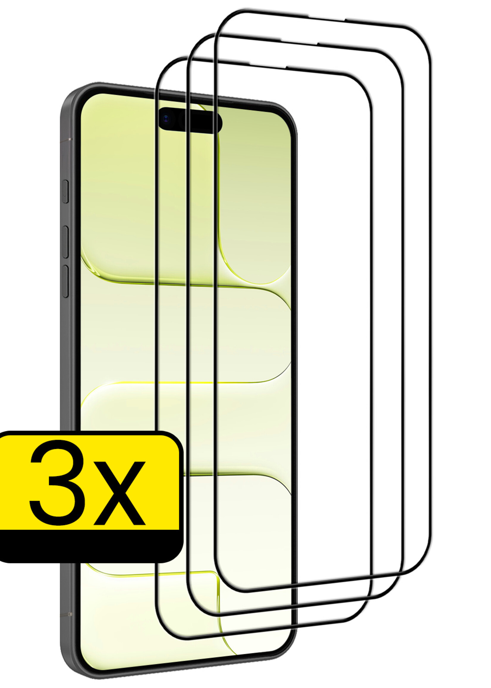 LUQ LUQ iPhone Air Screenprotector Glas Full Cover 2D - 3 PACK