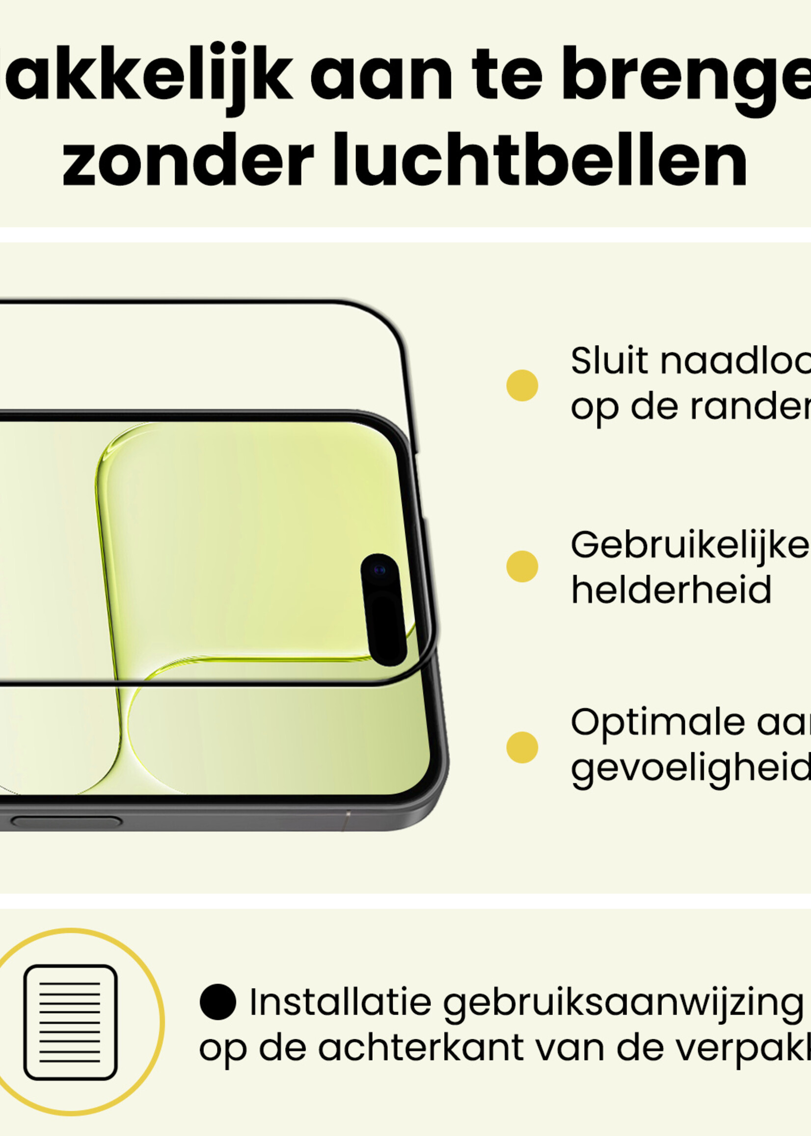 LUQ LUQ iPhone Air Screenprotector Glas Full Cover 2D - 3 PACK