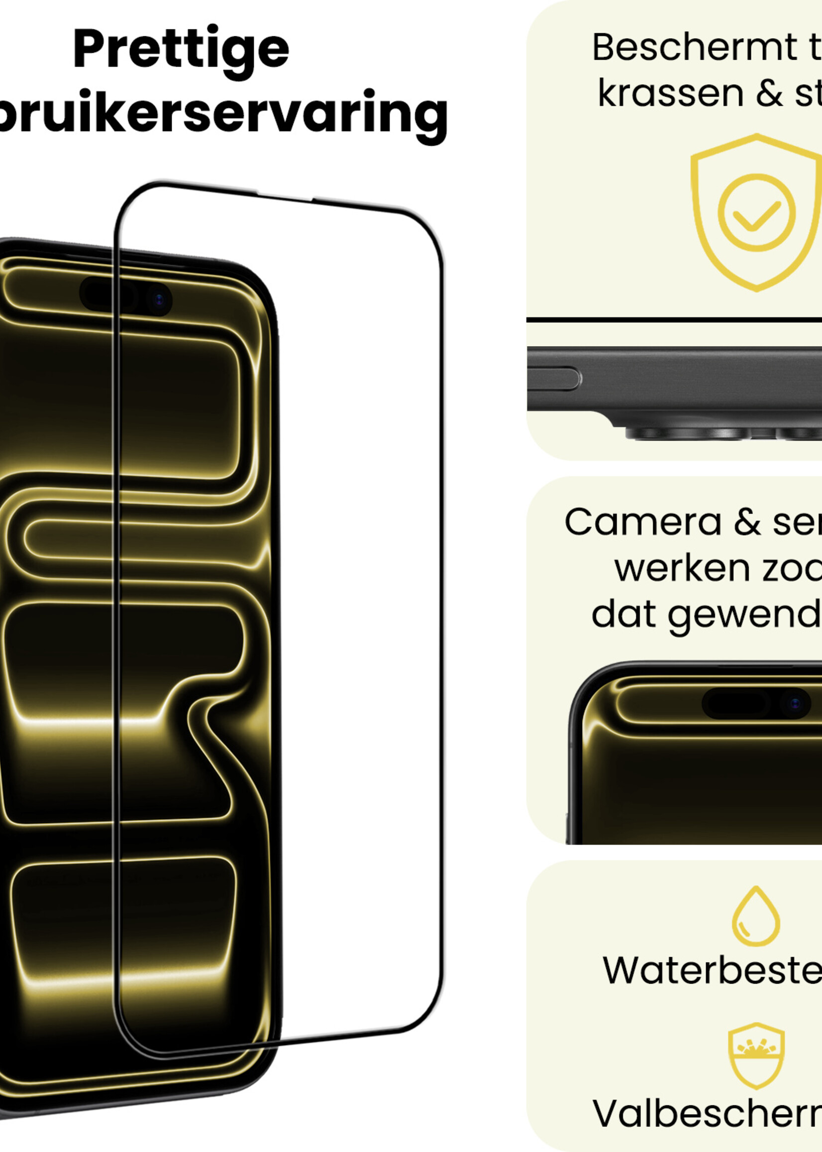 LUQ LUQ iPhone 17 Pro Screenprotector Glas Full Cover 2D - 3 PACK