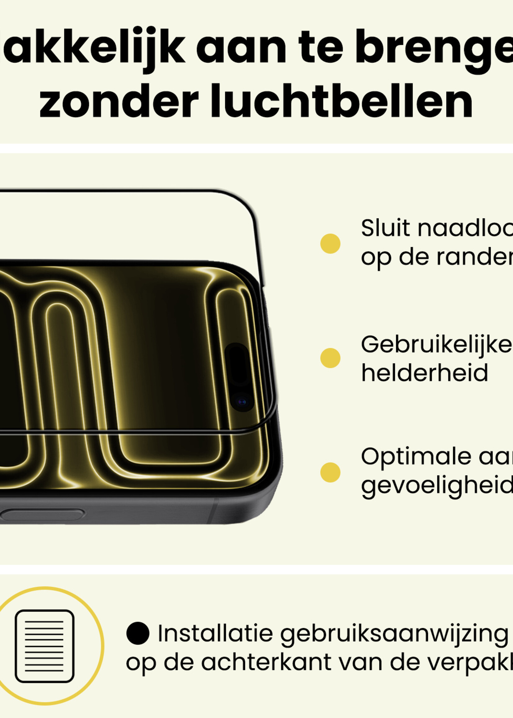 LUQ LUQ iPhone 17 Pro Max Screenprotector Glas Full Cover 2D