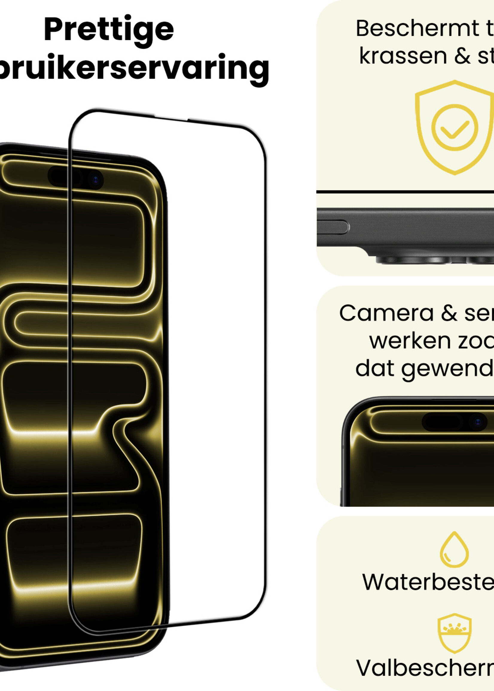 LUQ LUQ iPhone 17 Pro Max Screenprotector Glas Full Cover 2D - 3 PACK