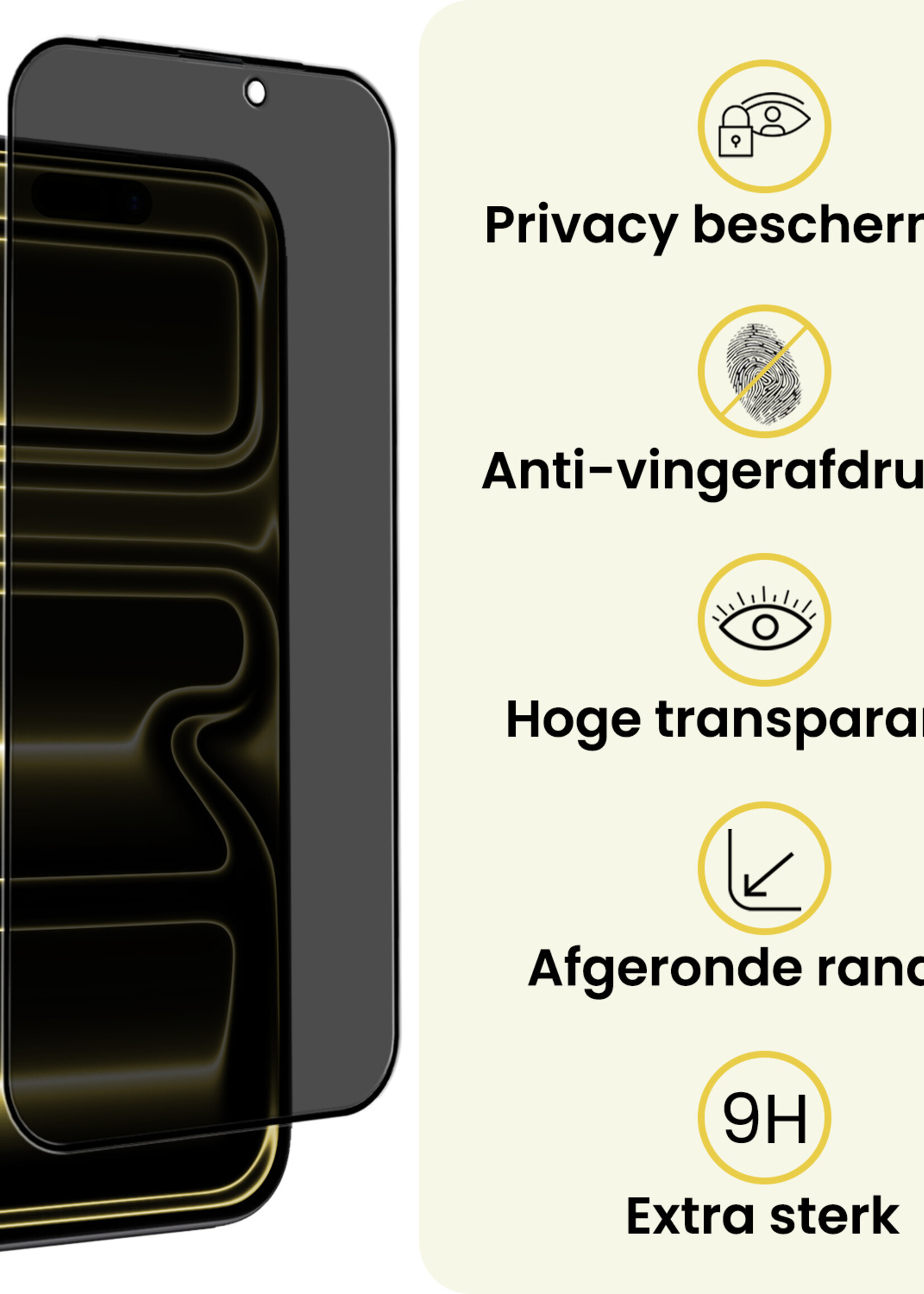 LUQ LUQ iPhone 17 Pro Max Screenprotector Glas Privacy