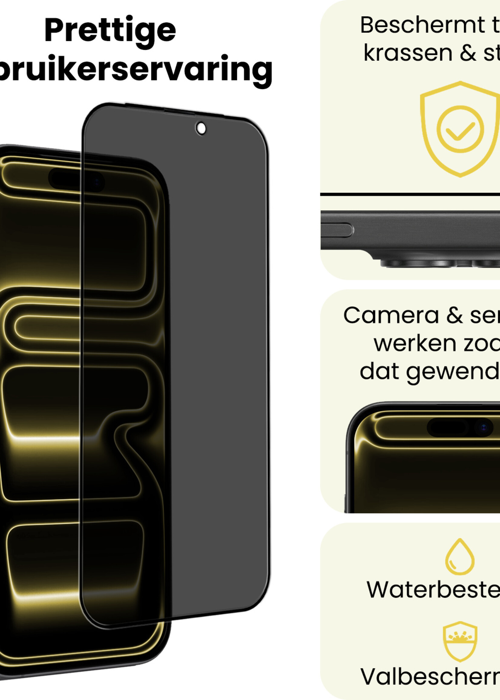 LUQ LUQ iPhone 17 Pro Max Screenprotector Glas Privacy - 3 PACK