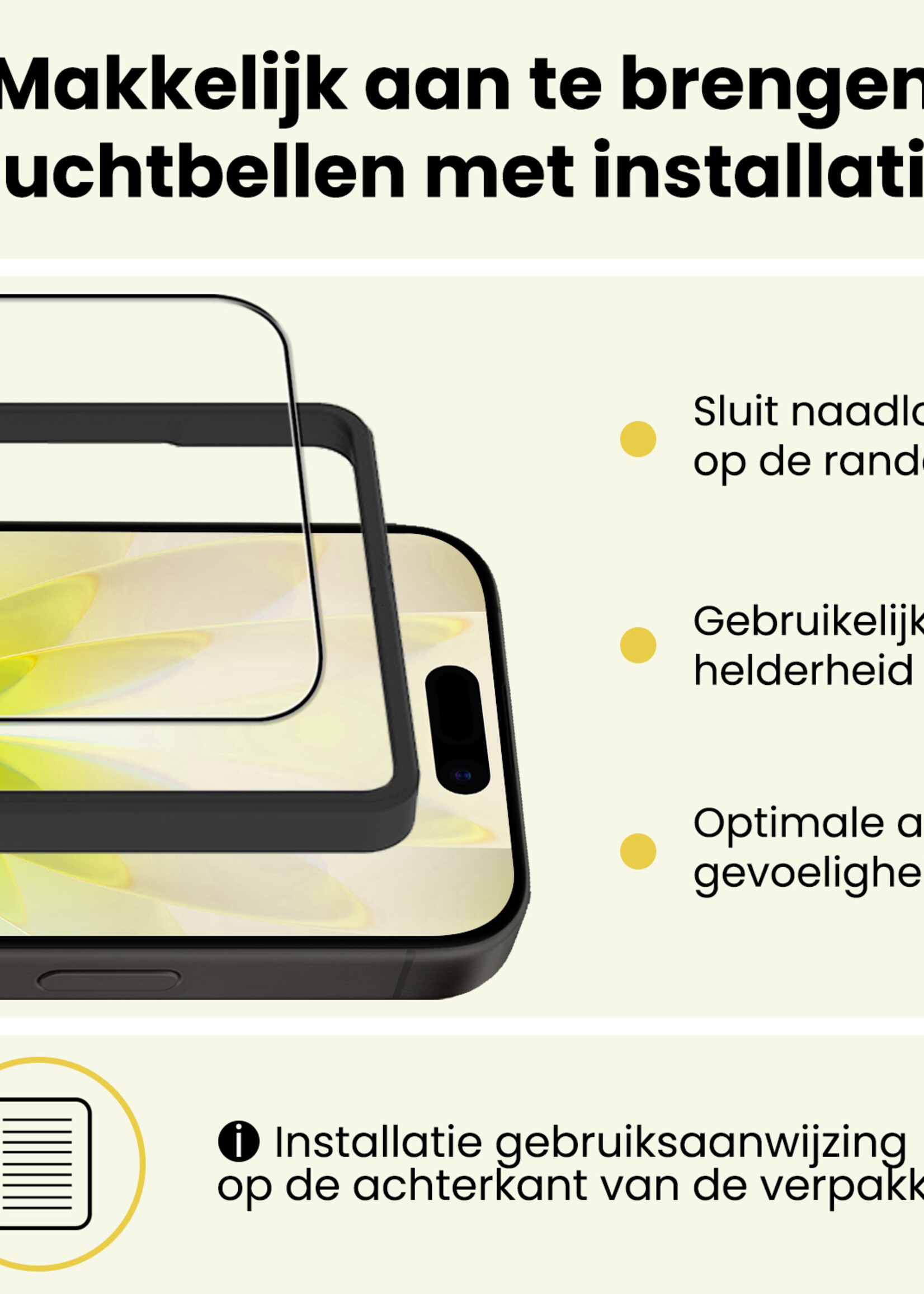 LUQ LUQ iPhone 17 Screenprotector Met Installatieframe - 2 PACK