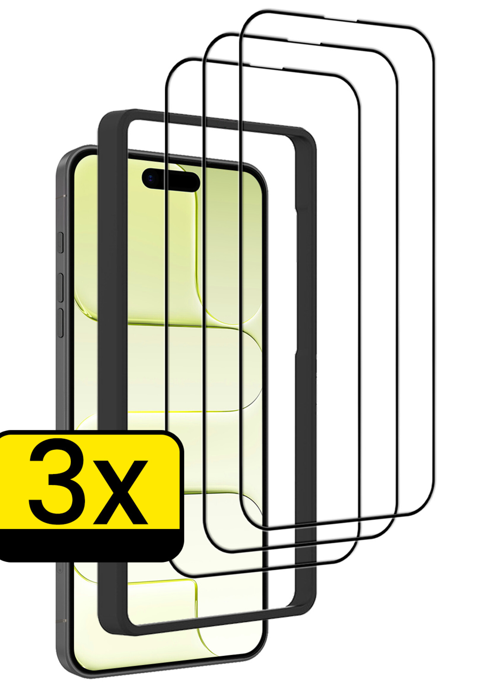LUQ LUQ iPhone Air Screenprotector Met Installatieframe - 3 PACK