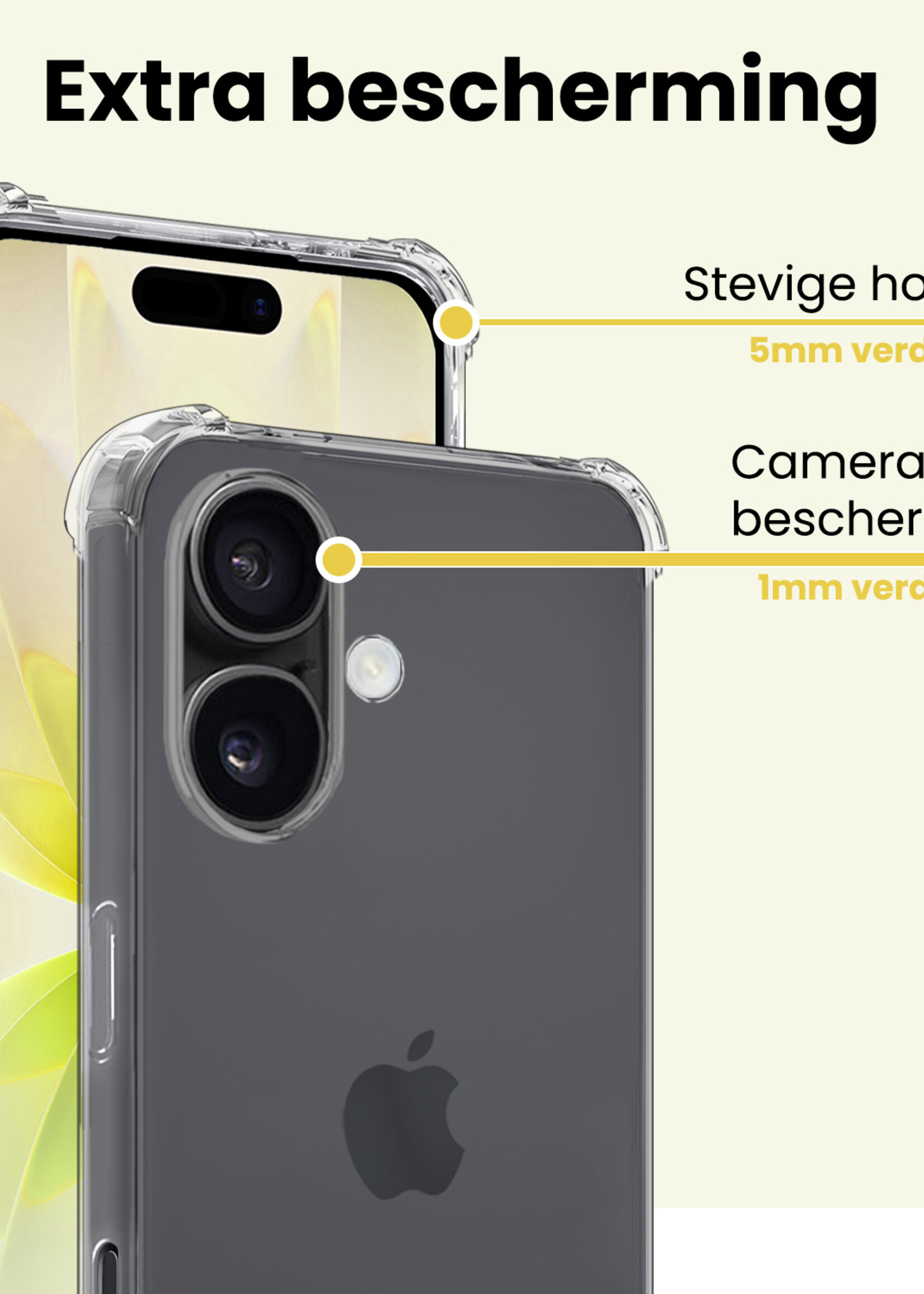 LUQ LUQ iPhone 17 Hoesje Shockproof - Transparant - 2 PACK