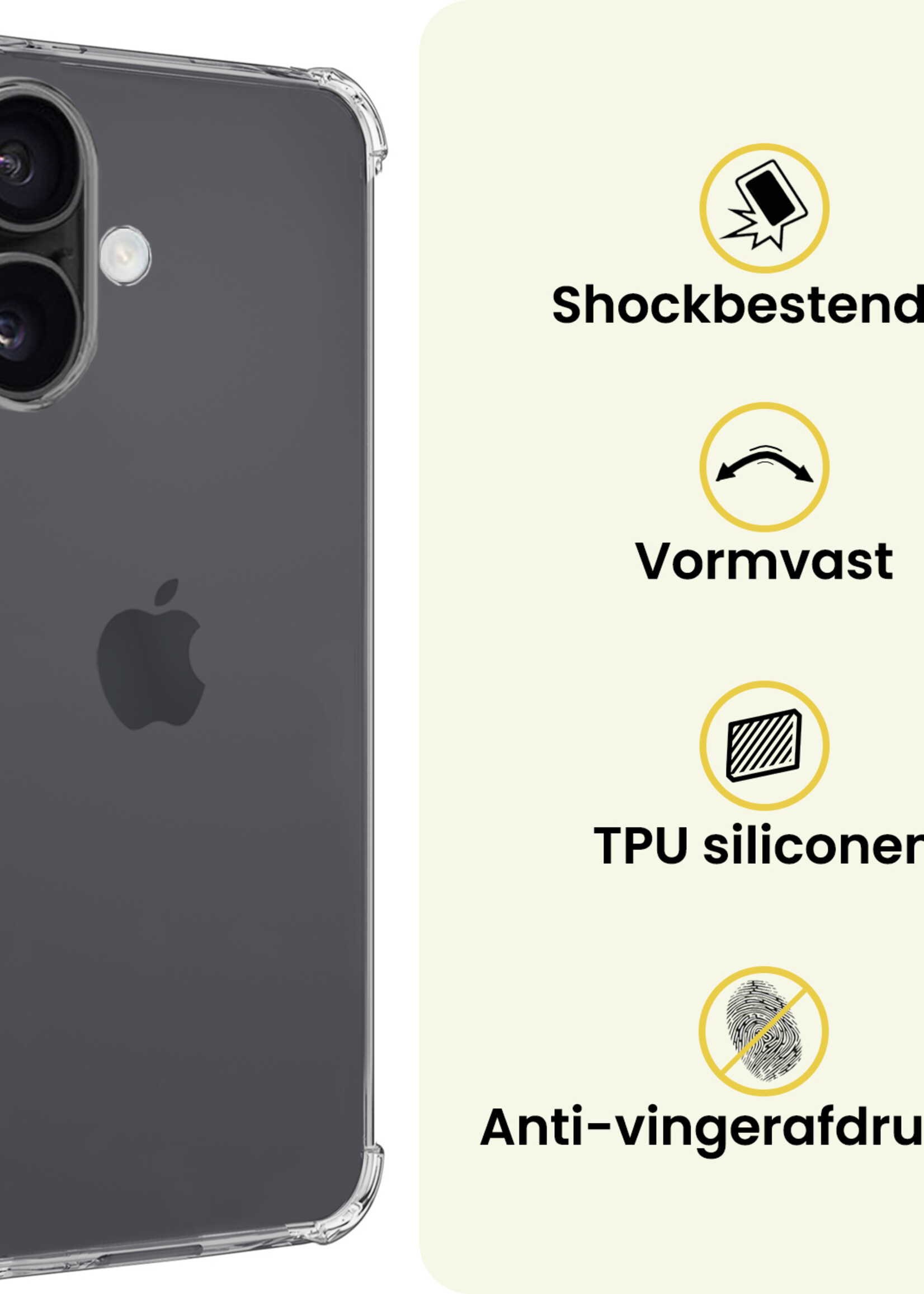 LUQ LUQ iPhone 17 Hoesje Shockproof Met Screenprotector Met Dichte Notch
