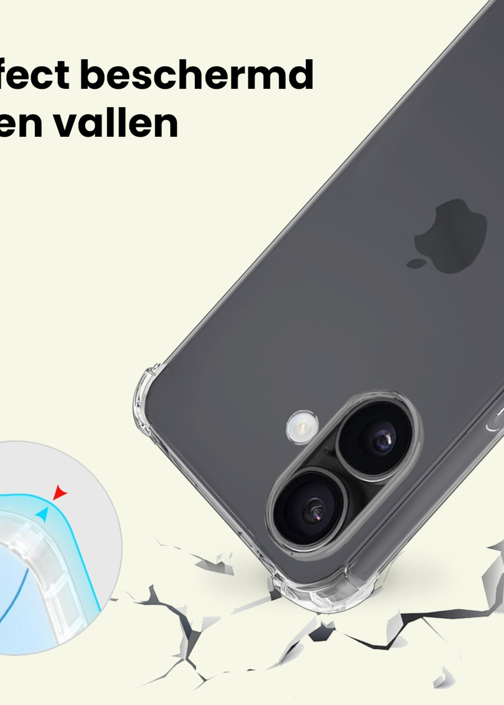 LUQ LUQ iPhone 17 Hoesje Shockproof Met Screenprotector Met Dichte Notch