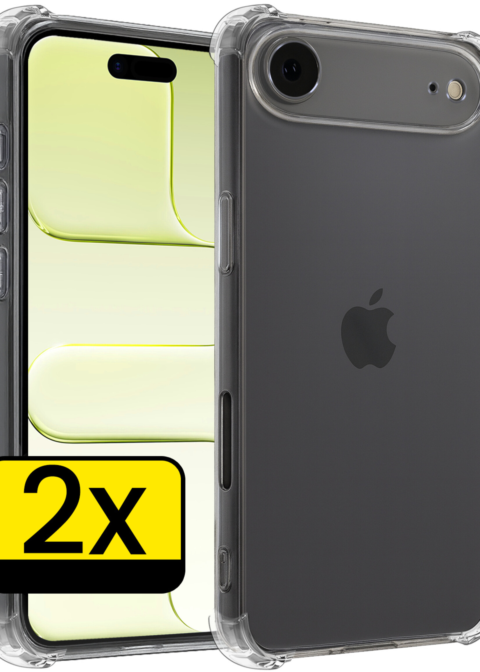 LUQ LUQ iPhone Air Hoesje Shockproof - Transparant - 2 PACK