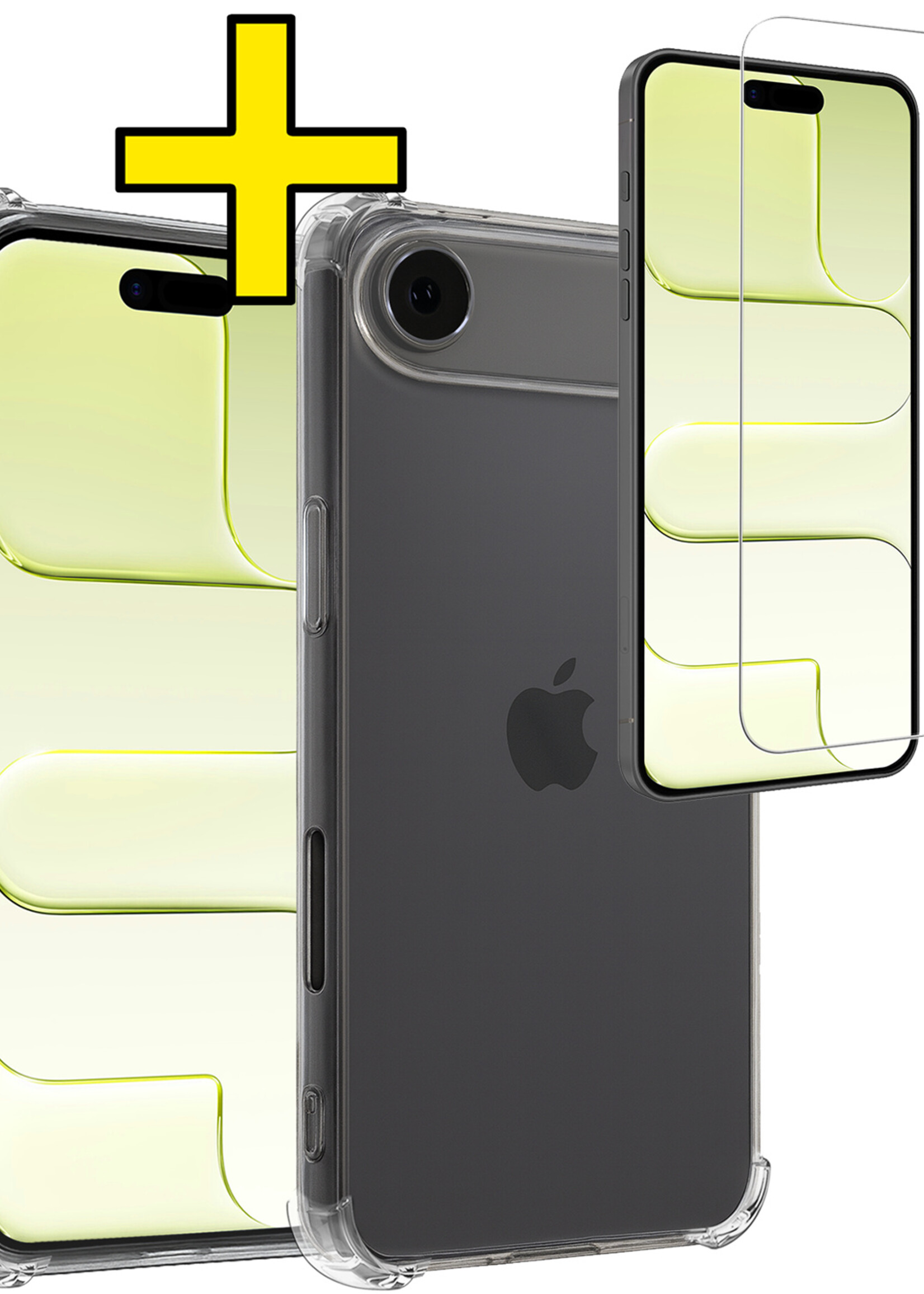 LUQ LUQ iPhone Air Hoesje Shockproof Met Screenprotector Met Dichte Notch