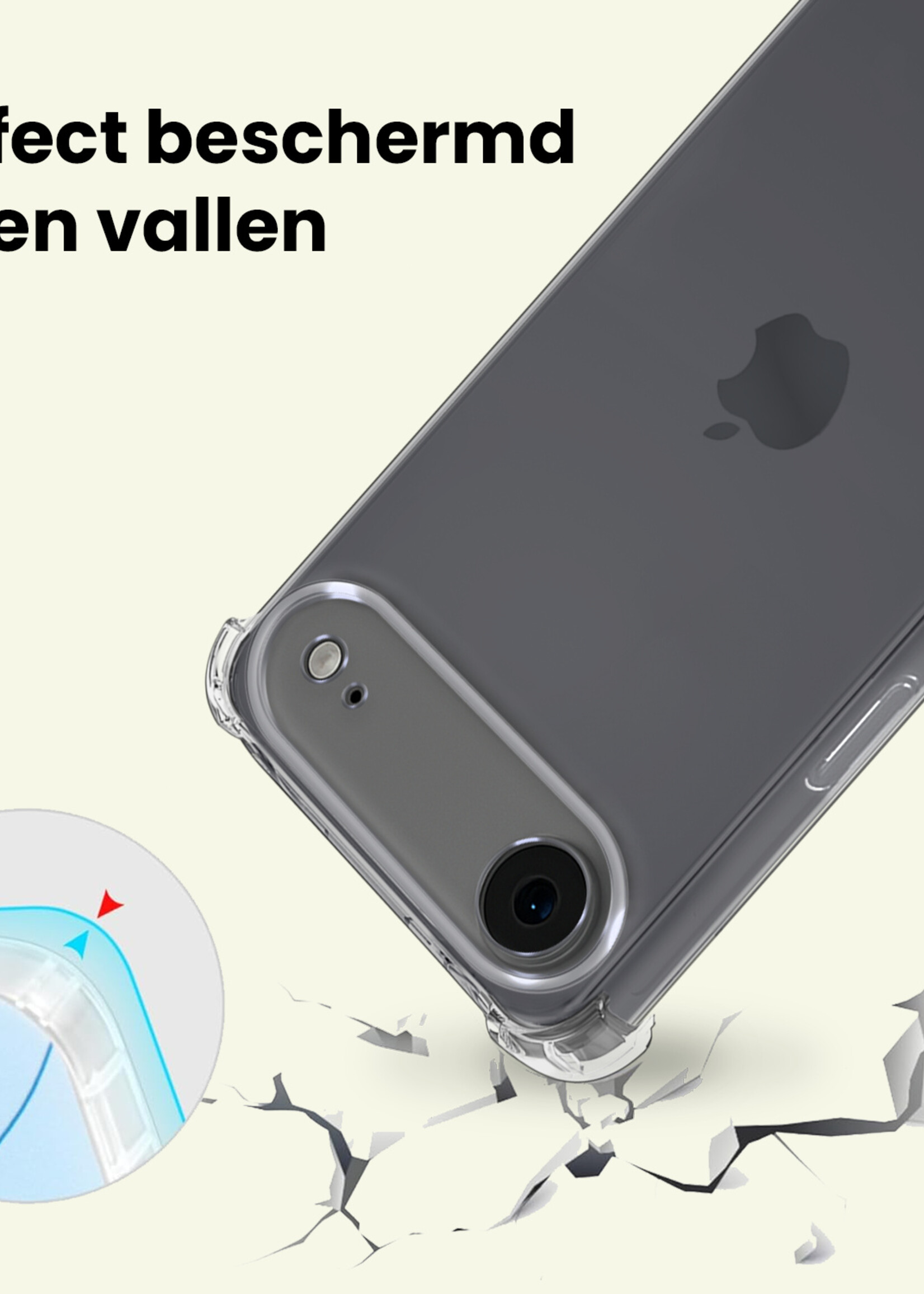 LUQ LUQ iPhone Air Hoesje Shockproof Met Screenprotector Met Dichte Notch
