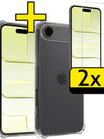 LUQ LUQ iPhone Air Hoesje Shockproof Met 2x Screenprotector Met Dichte Notch