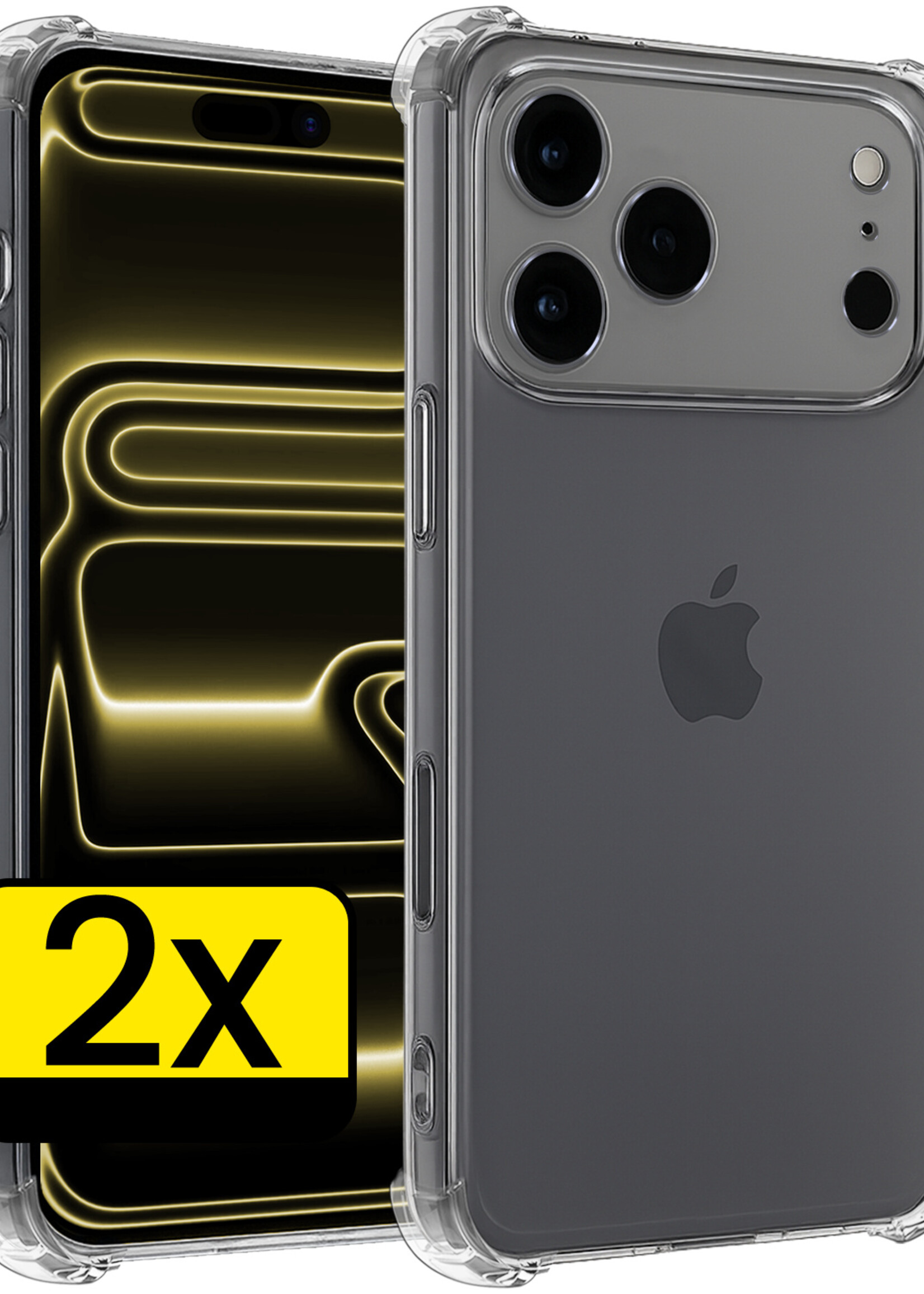 LUQ LUQ iPhone 17 Pro Hoesje Shockproof - Transparant - 2 PACK