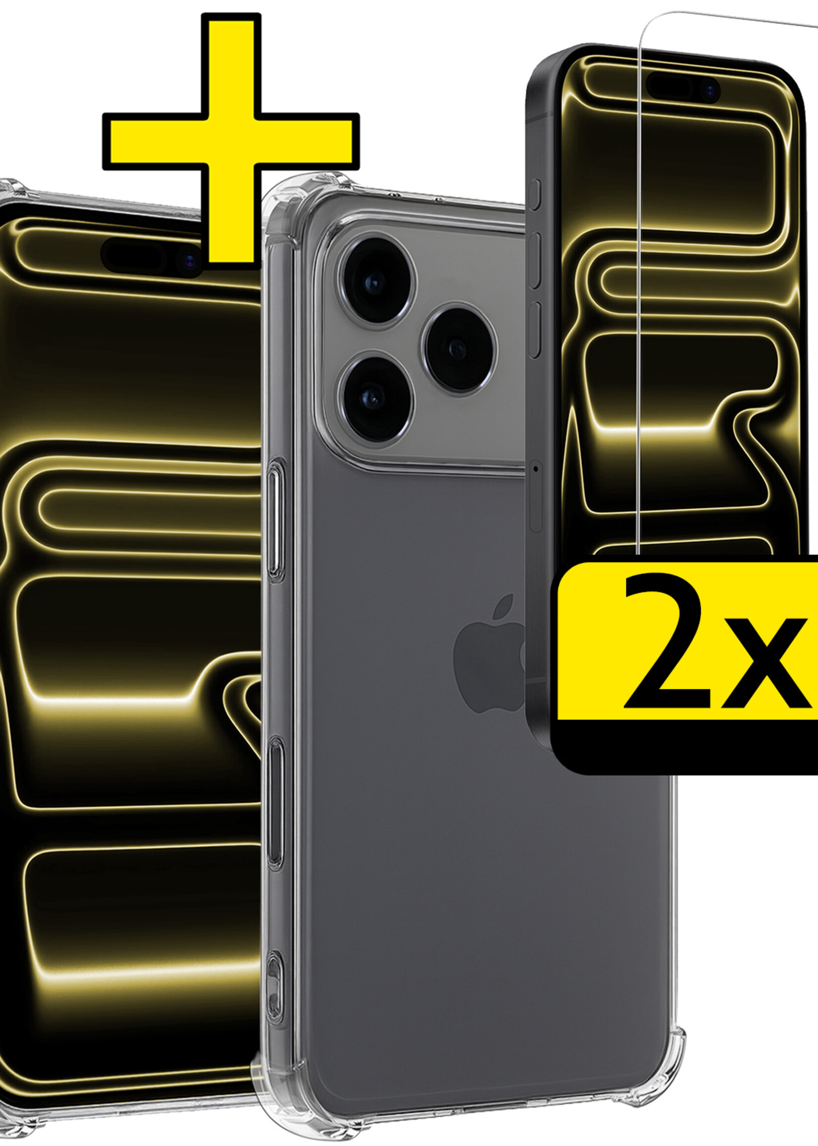 LUQ LUQ iPhone 17 Pro Max Hoesje Shockproof Met 2x Screenprotector Met Dichte Notch