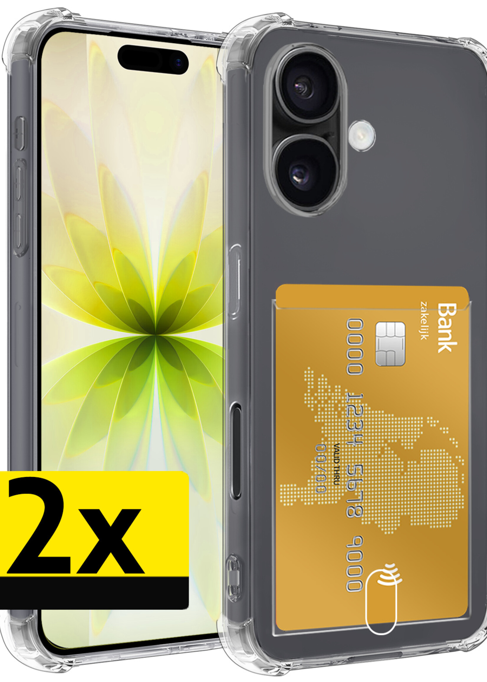 LUQ LUQ iPhone 17 Hoesje Pashouder - 2 PACK