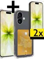 LUQ LUQ iPhone 17 Hoesje Pashouder Met 2x Screenprotector