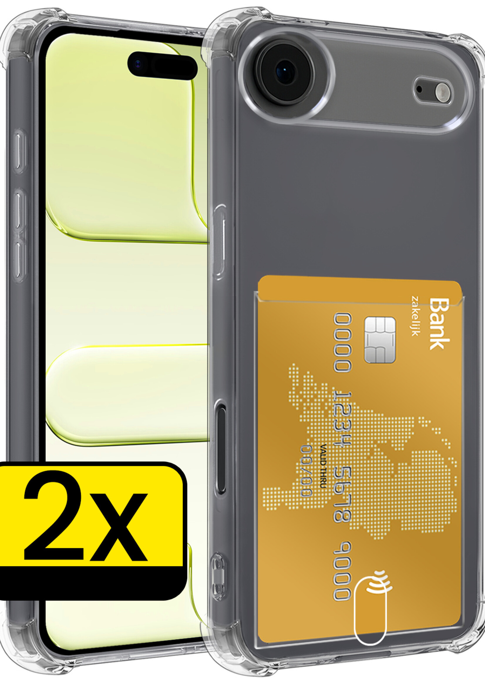 LUQ LUQ iPhone Air Hoesje Pashouder - 2 PACK