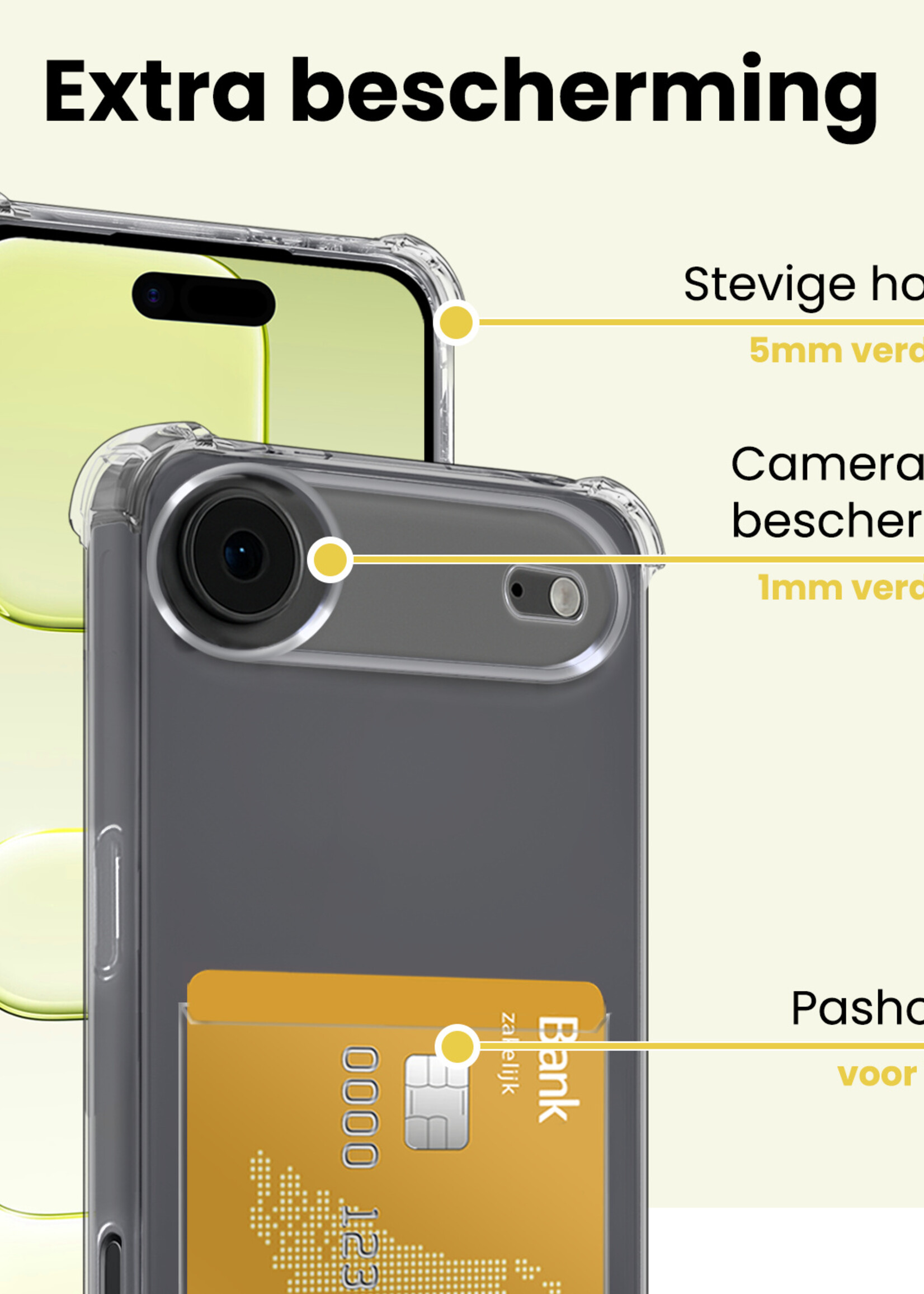 LUQ LUQ iPhone Air Hoesje Pashouder - 2 PACK