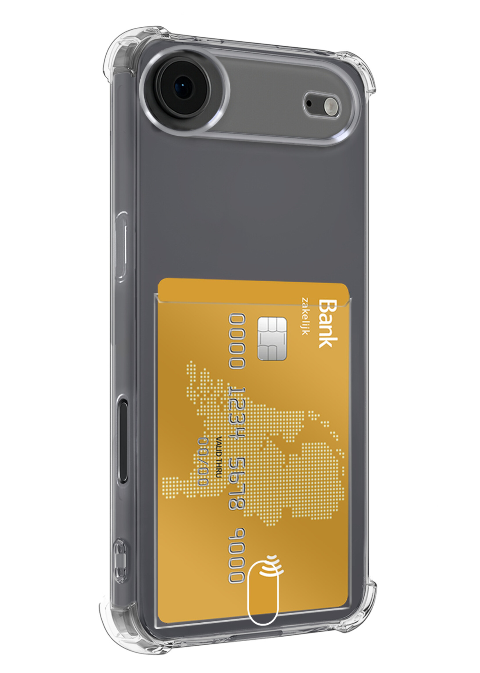 LUQ LUQ iPhone Air Hoesje Pashouder Met Screenprotector