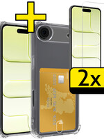 LUQ LUQ iPhone Air Hoesje Pashouder Met 2x Screenprotector