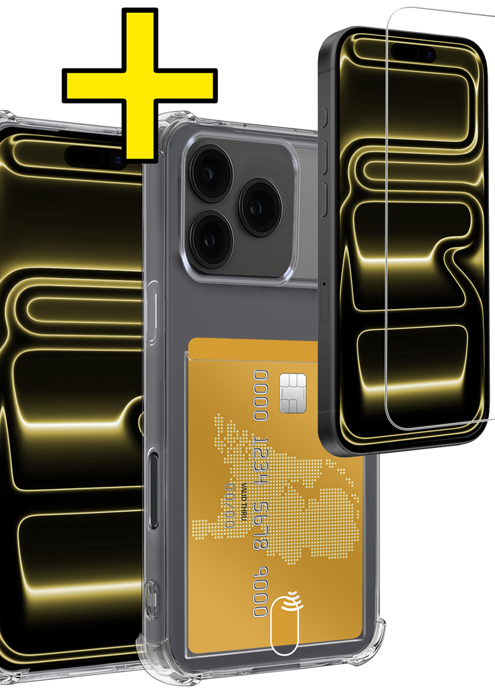 LUQ LUQ iPhone 17 Pro Hoesje Pashouder Met Screenprotector