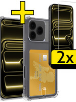 LUQ LUQ iPhone 17 Pro Hoesje Pashouder Met 2x Screenprotector