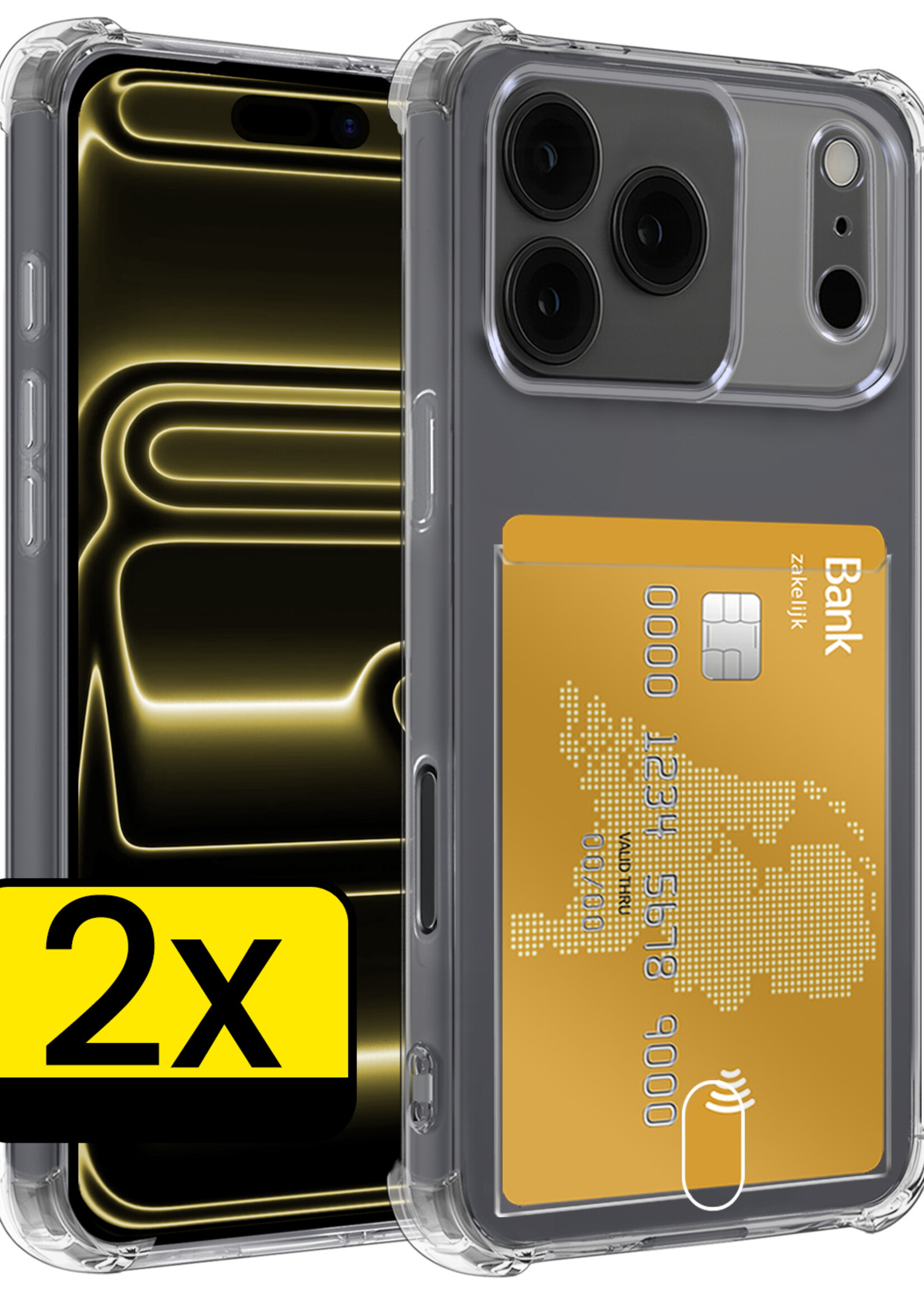 LUQ LUQ iPhone 17 Pro Max Hoesje Pashouder - 2 PACK