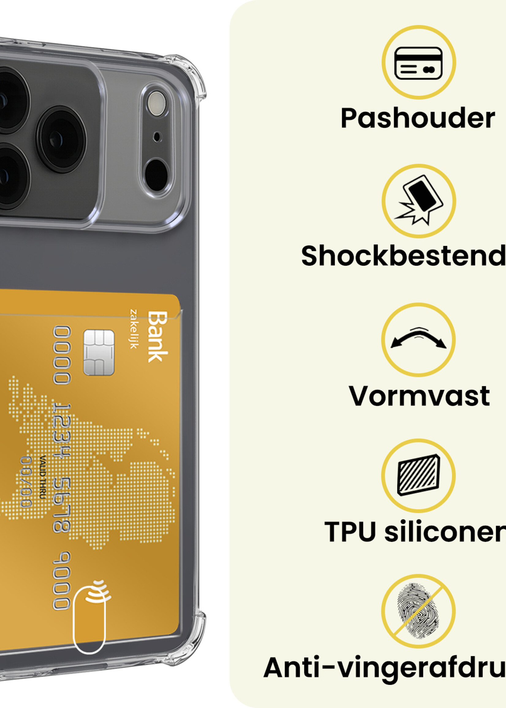 LUQ LUQ iPhone 17 Pro Max Hoesje Pashouder - 2 PACK