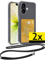 LUQ LUQ iPhone 17 Hoesje Pashouder met Koord - 2 PACK