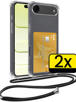 LUQ LUQ iPhone Air Hoesje Pashouder met Koord - 2 PACK