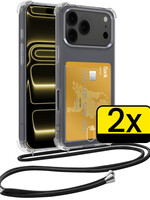 LUQ LUQ iPhone 17 Pro Hoesje Pashouder met Koord - 2 PACK