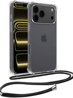 LUQ LUQ iPhone 17 Pro Max Hoesje Transparant Shockproof Met Zwart Koord