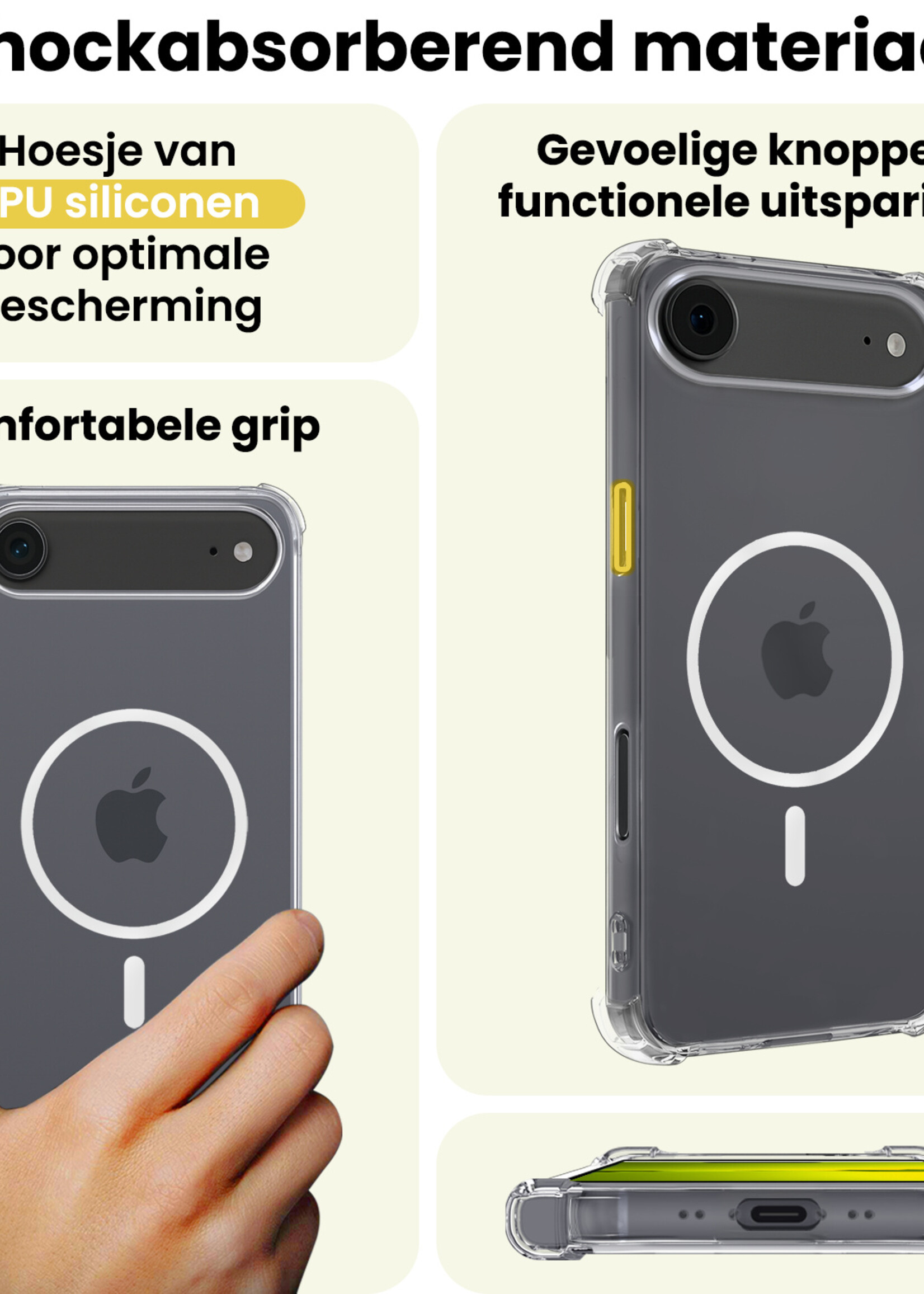 LUQ LUQ iPhone Air Magsafe Hoesje Transparant Met Screenprotector