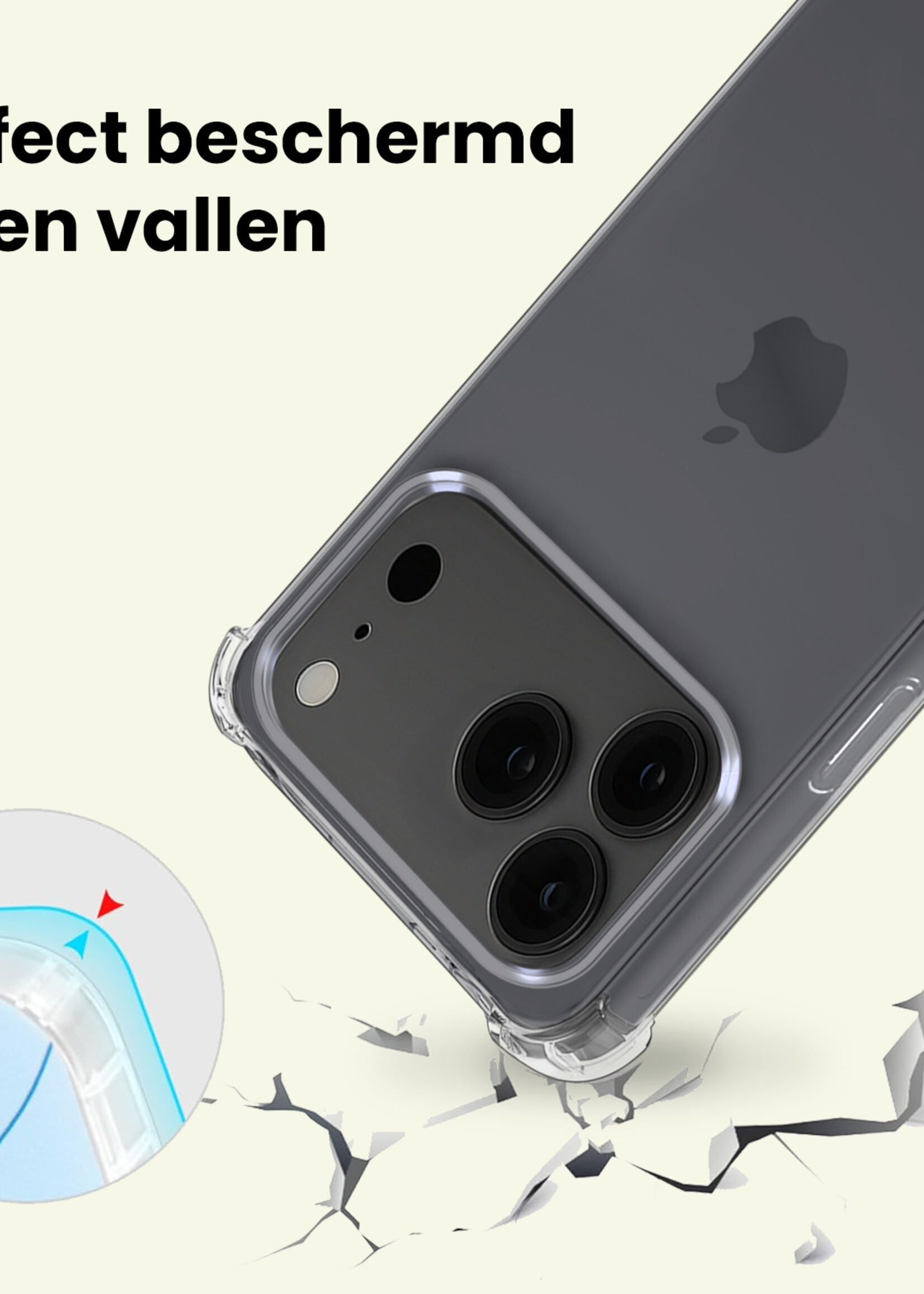 LUQ LUQ iPhone 17 Pro Magsafe Hoesje Transparant Met Screenprotector