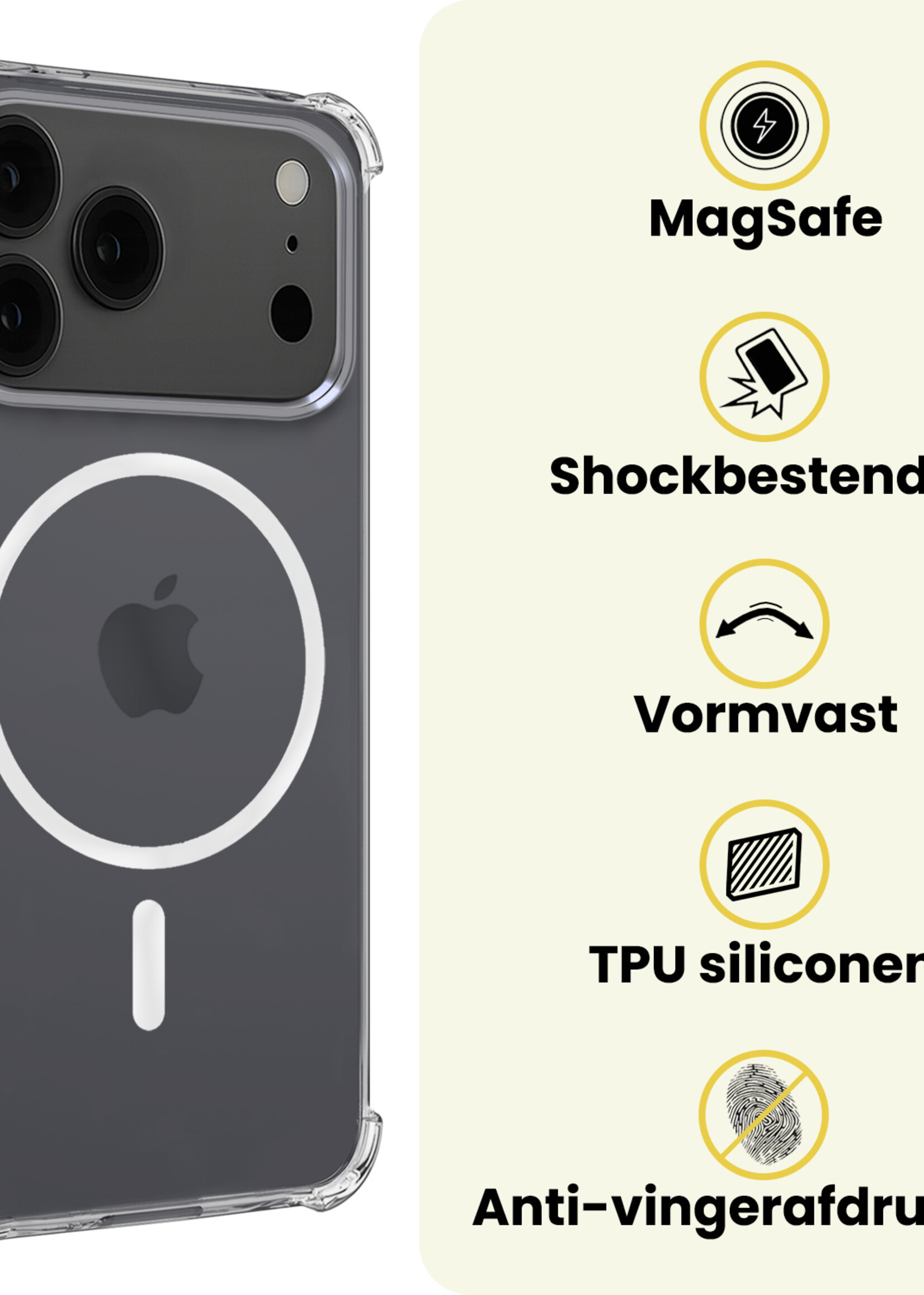 LUQ LUQ iPhone 17 Pro Max Magsafe Hoesje - Transparant - 2 PACK