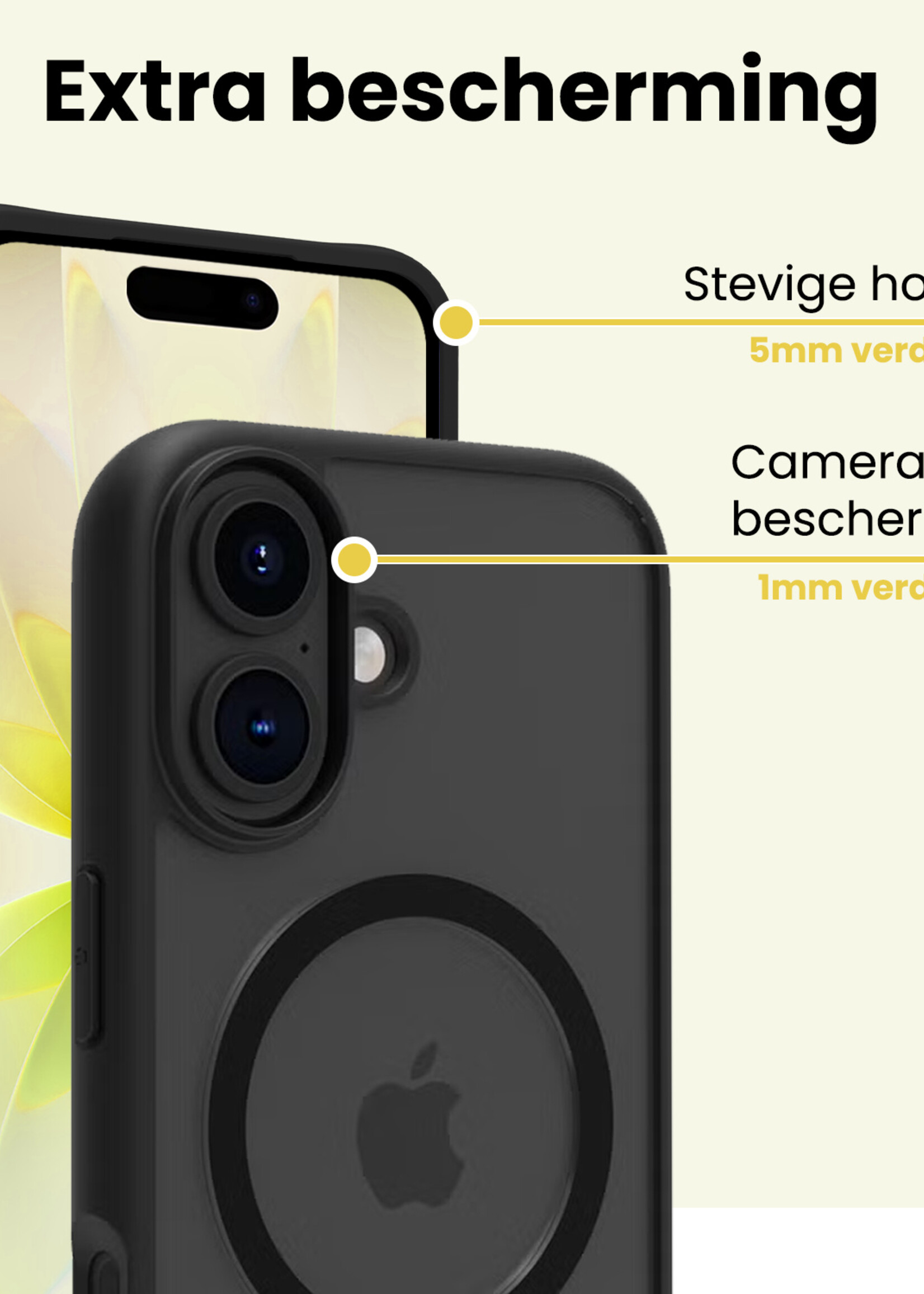 LUQ LUQ iPhone 17 Magsafe Hoesje Zwart Met Screenprotector