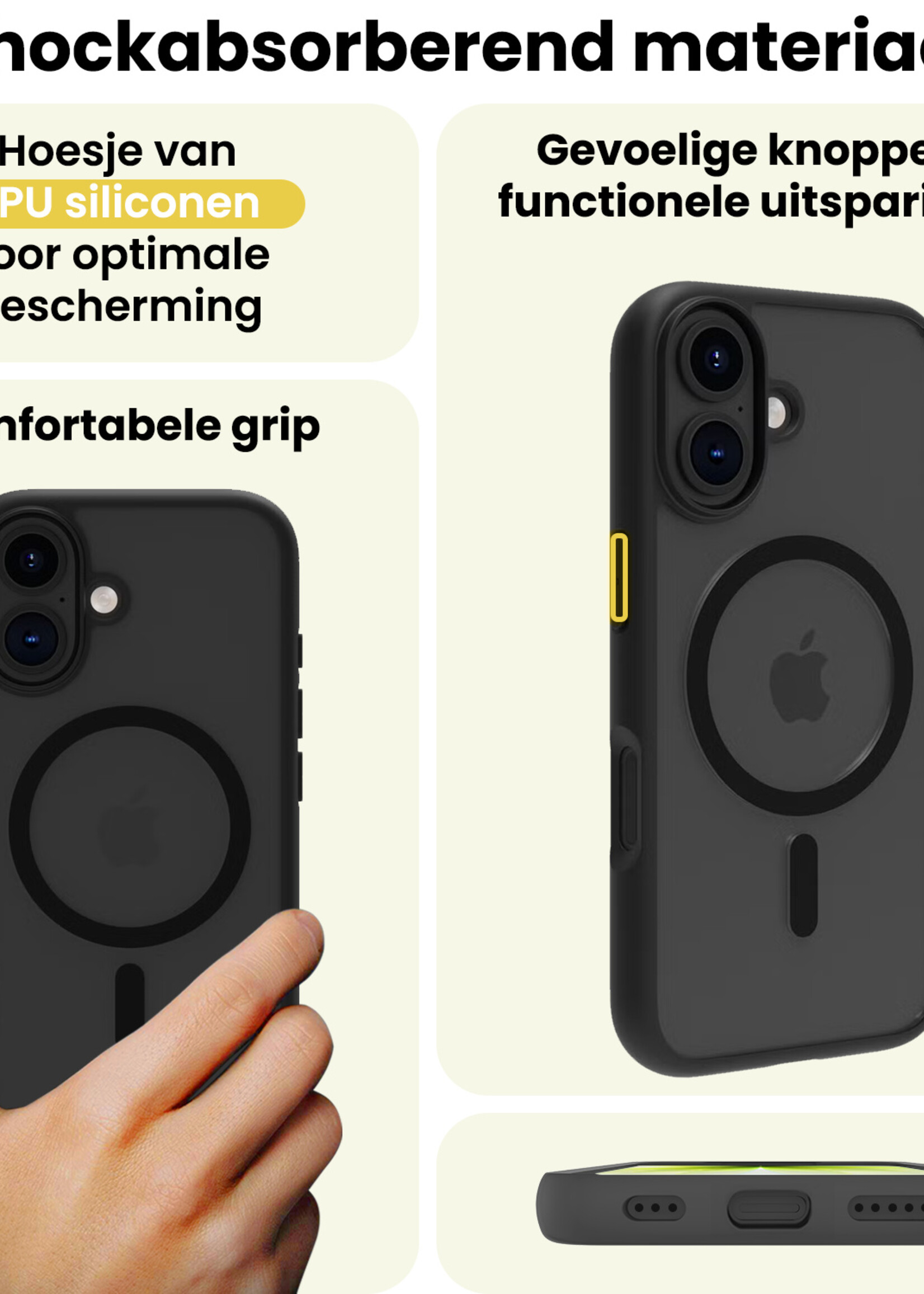 LUQ LUQ iPhone 17 Magsafe Hoesje Zwart Met Screenprotector