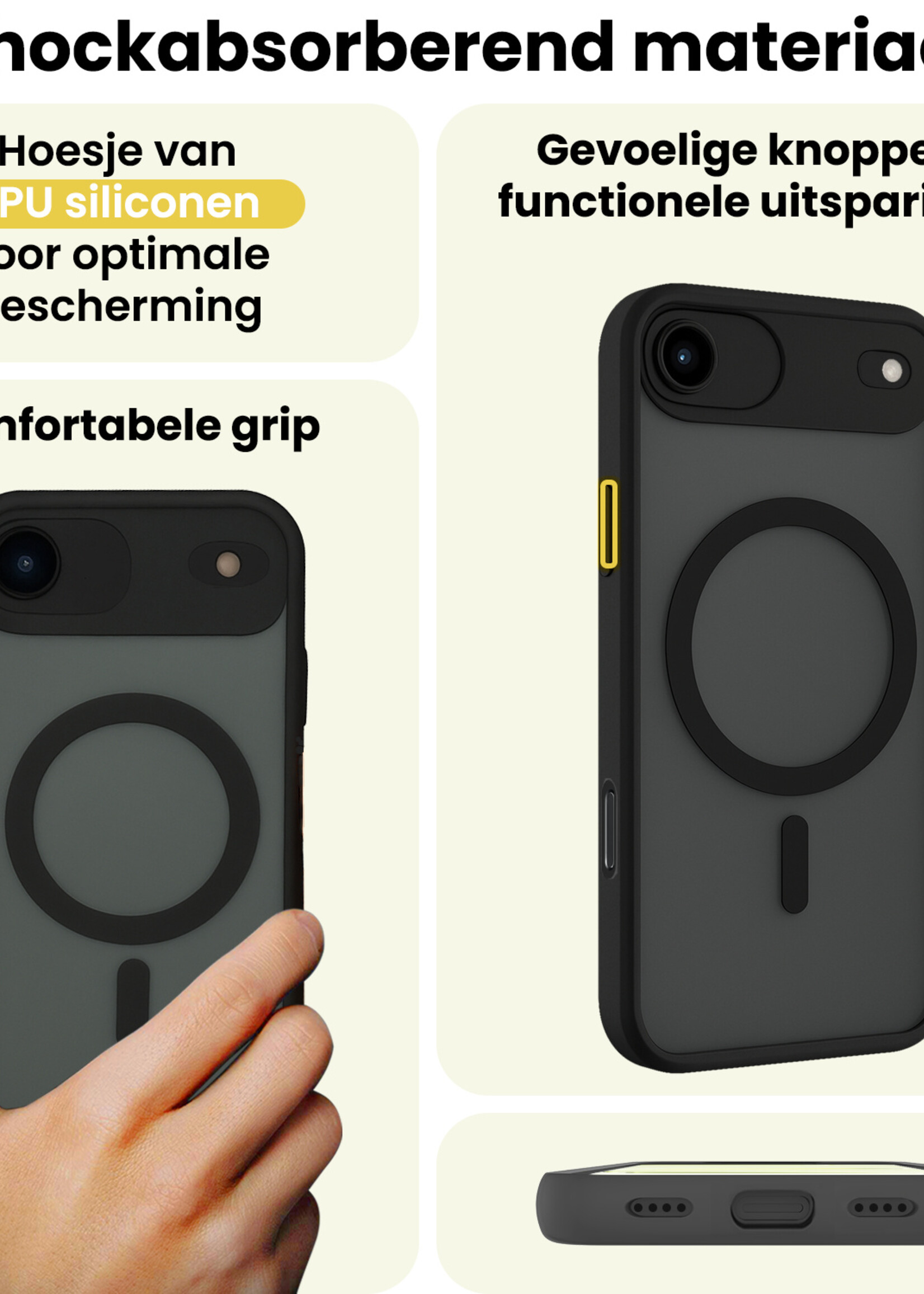 LUQ LUQ iPhone Air Magsafe Hoesje Zwart Met Screenprotector