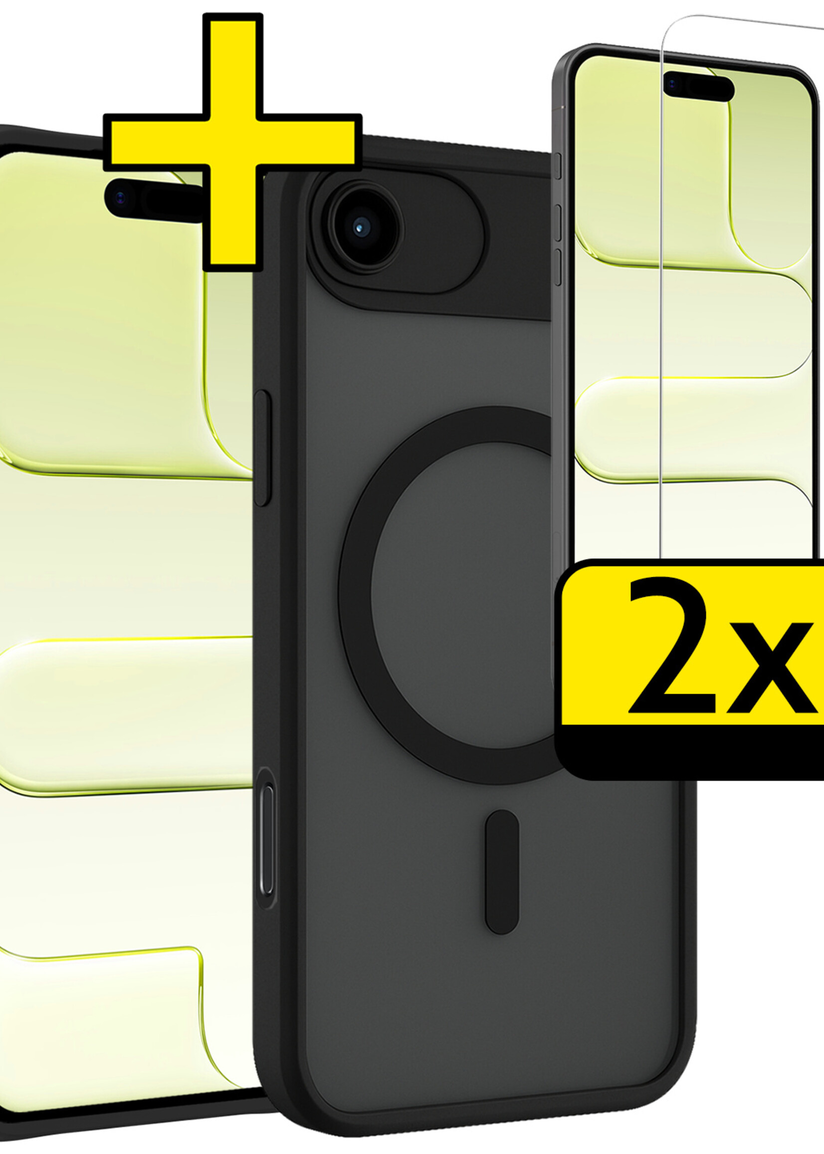 LUQ LUQ iPhone Air Magsafe Hoesje Zwart Met 2x Screenprotector