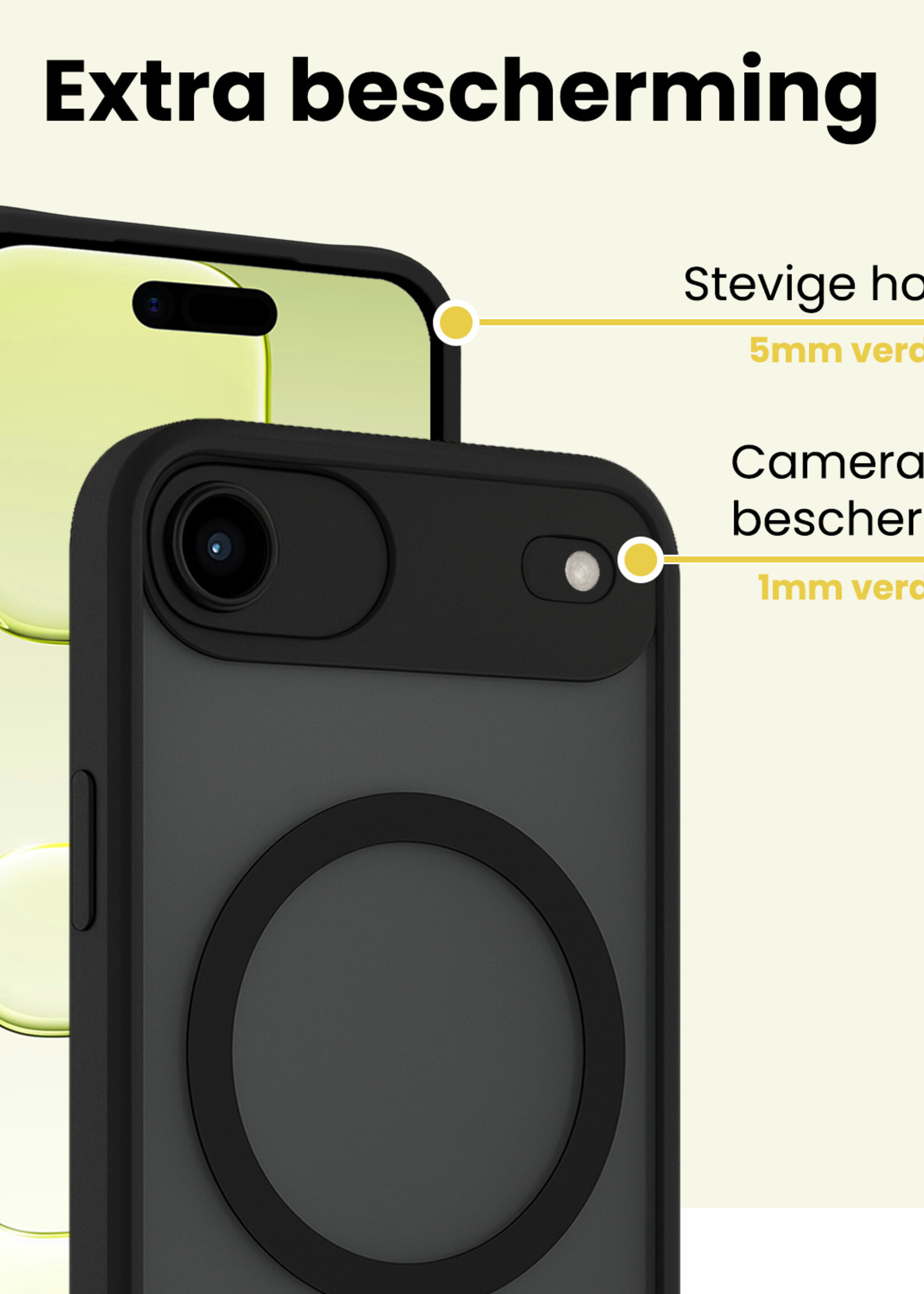 LUQ LUQ iPhone Air Magsafe Hoesje Zwart Met 2x Screenprotector